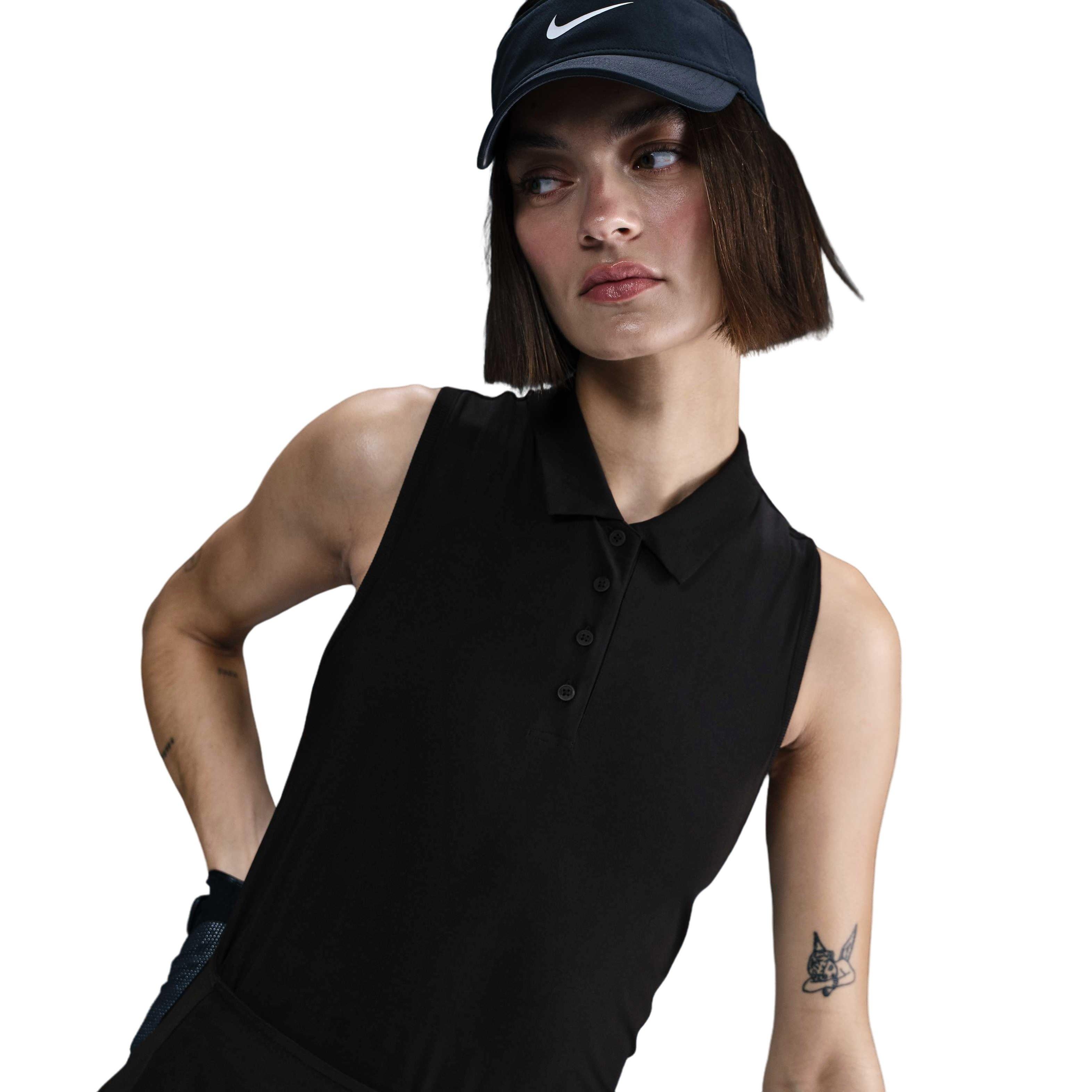 Nike Women's Victory Dri-FIT Sleeveless Polo - Black - BLACK Thumbnail View 1