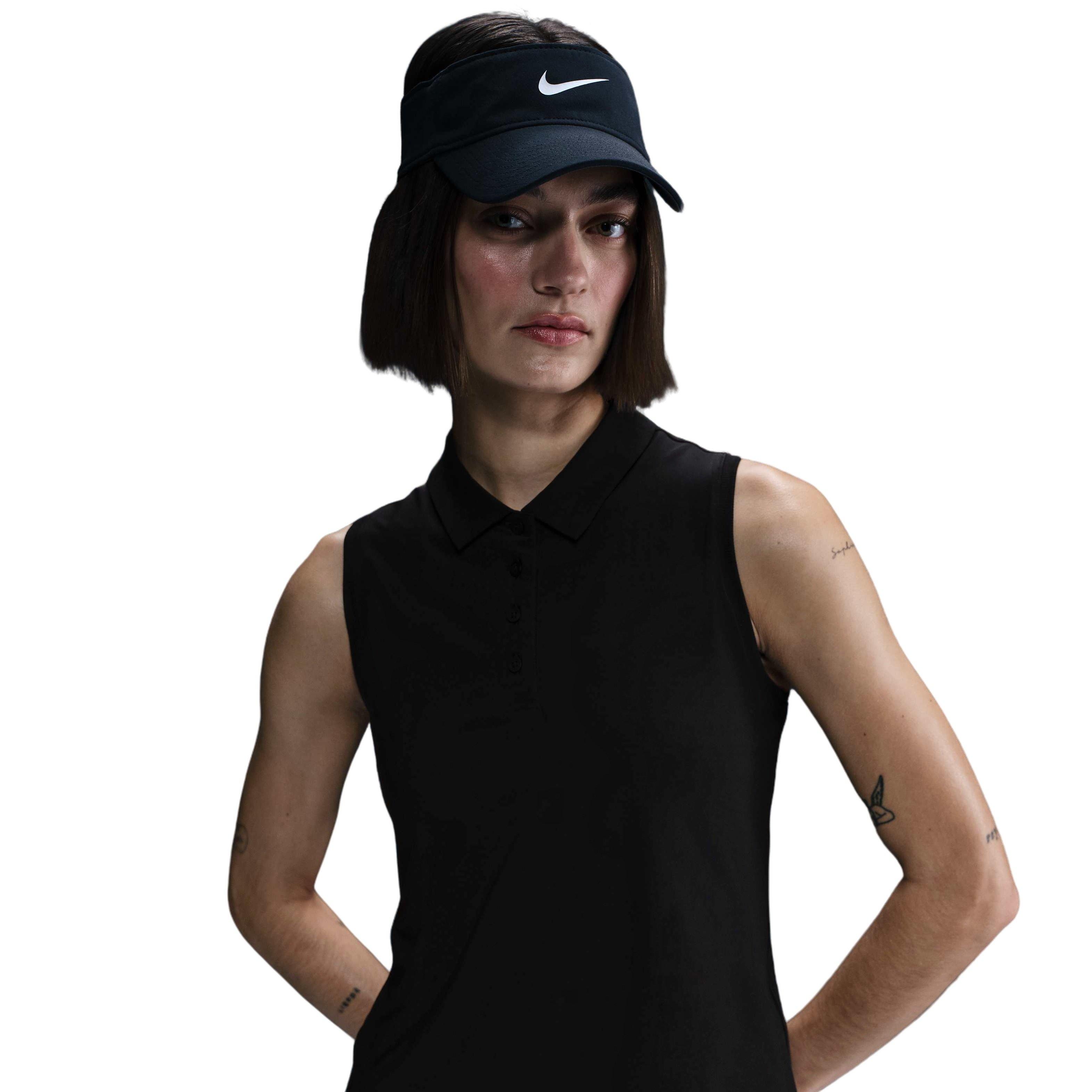 Nike Women's Victory Dri-FIT Sleeveless Polo - Black - BLACK Thumbnail View 6