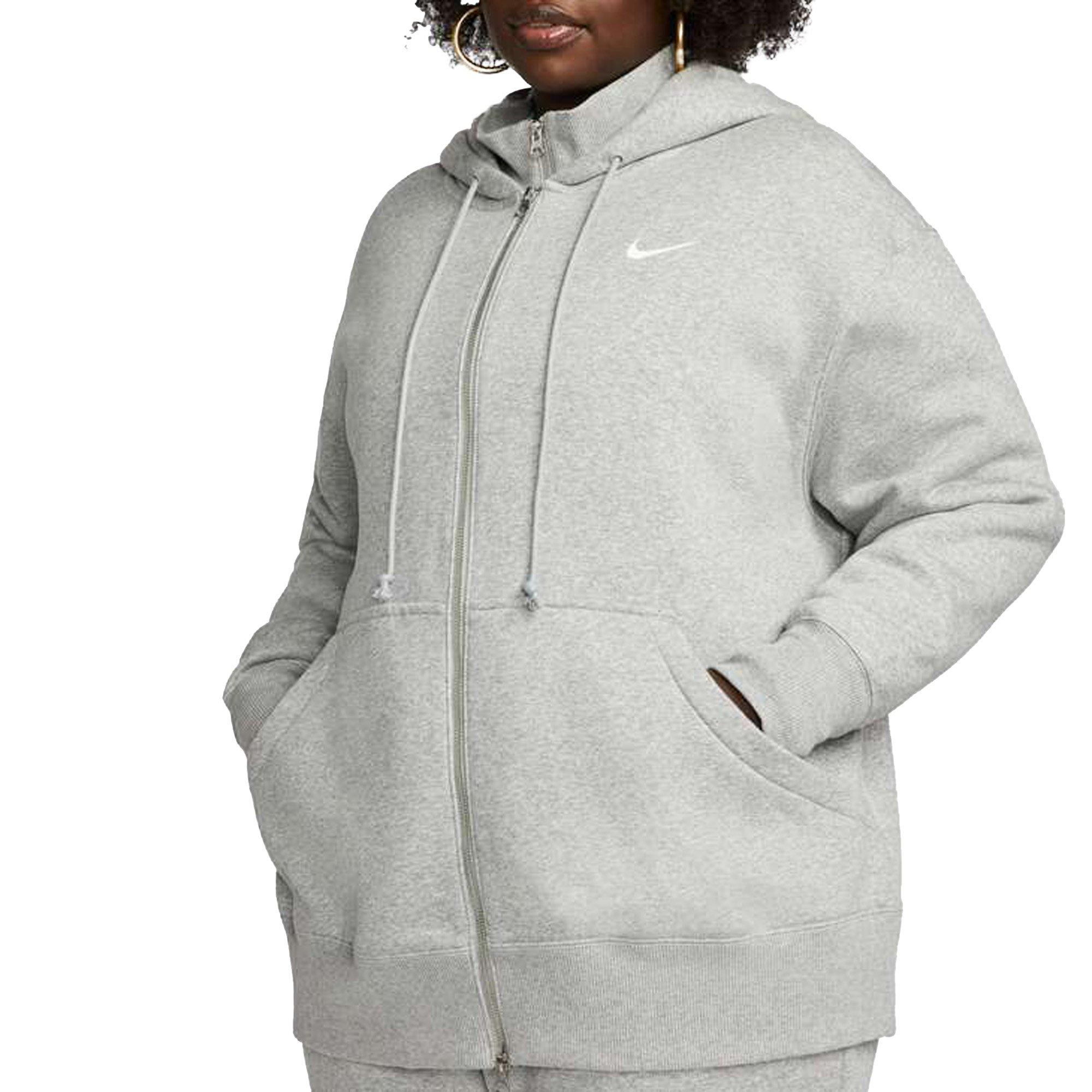 Grey nike zip online hoodie women's