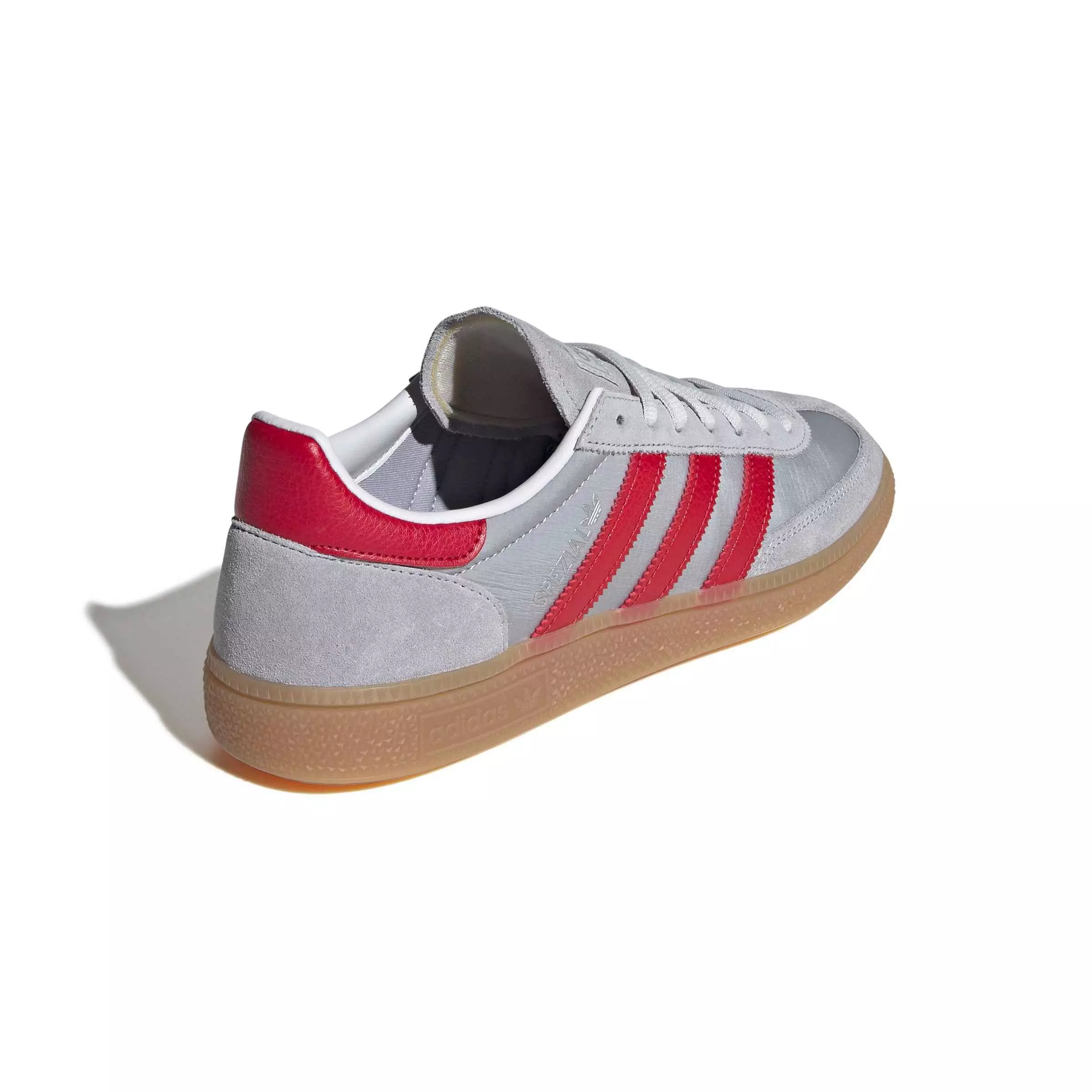 adidas Originals Handball Spezial "Halo Silver/Team Victory Red/Gum 4" Men's Shoe - SILVER/RED/GUM