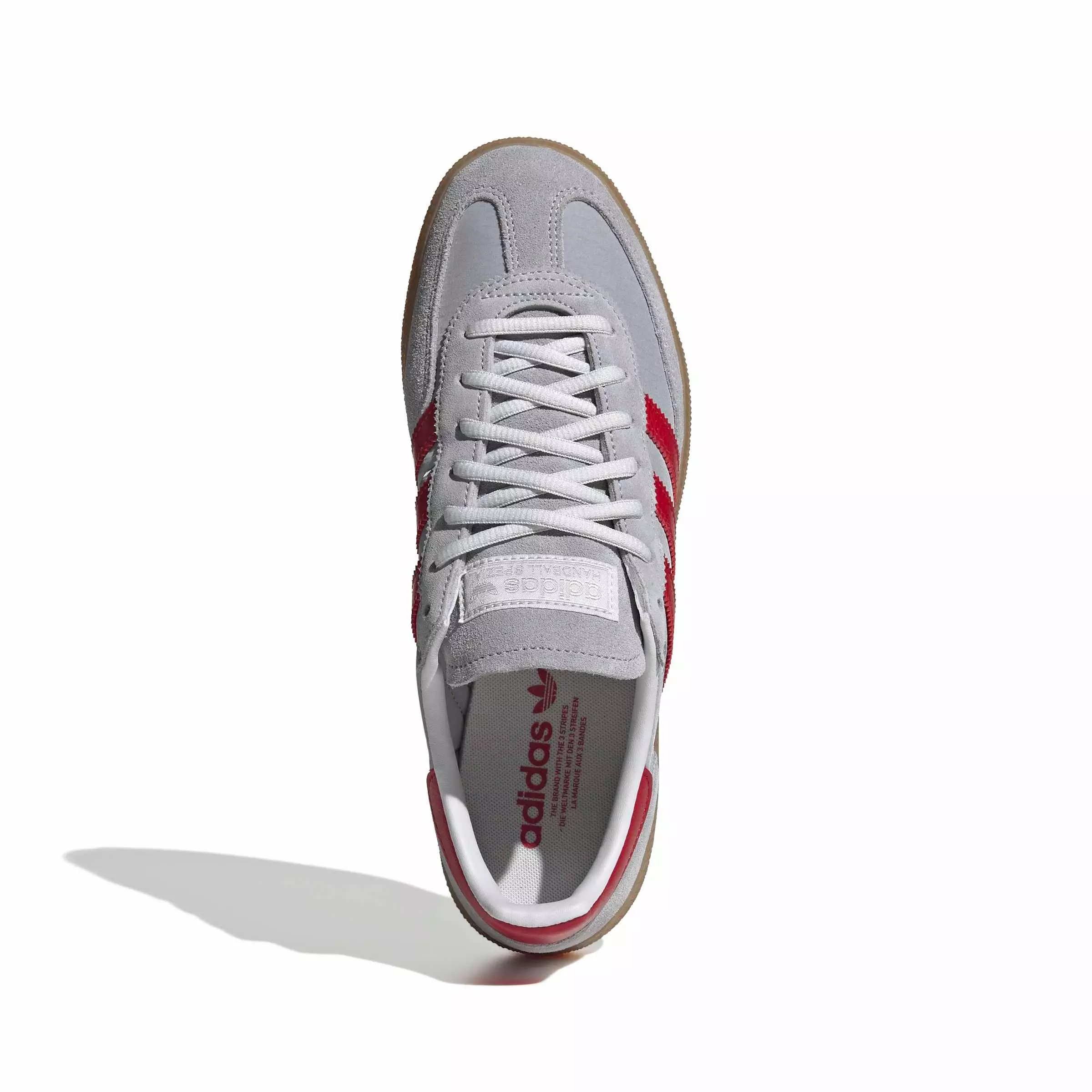adidas Originals Handball Spezial "Halo Silver/Team Victory Red/Gum 4" Men's Shoe - SILVER/RED/GUM
