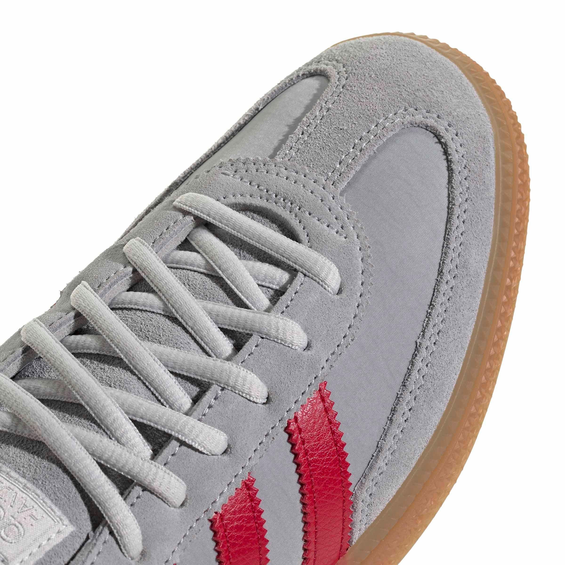 adidas Originals Handball Spezial "Halo Silver/Team Victory Red/Gum 4" Men's Shoe - SILVER/RED/GUM