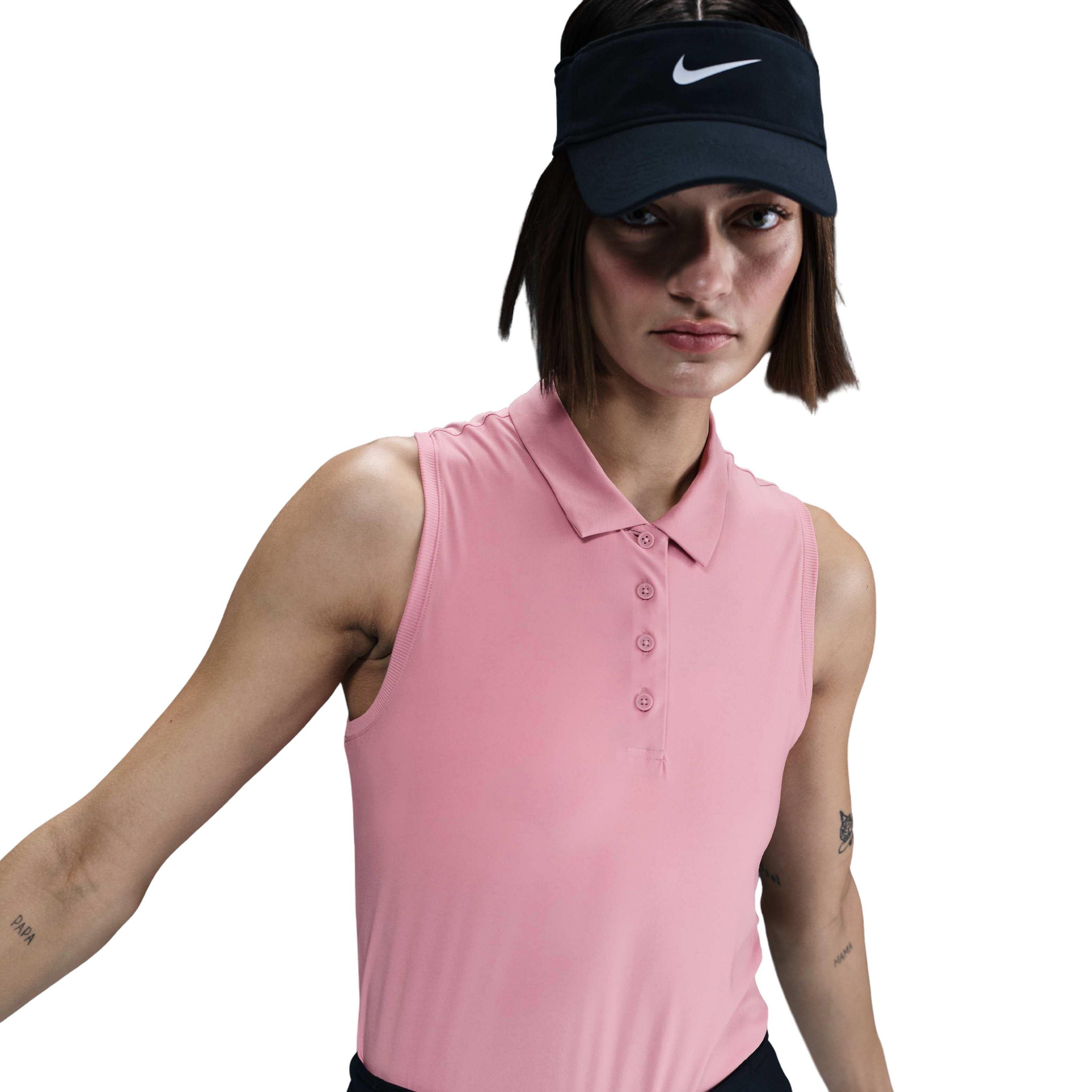 Nike Women's Victory Dri-FIT Sleeveless Polo - Pink - PINK Thumbnail View 1