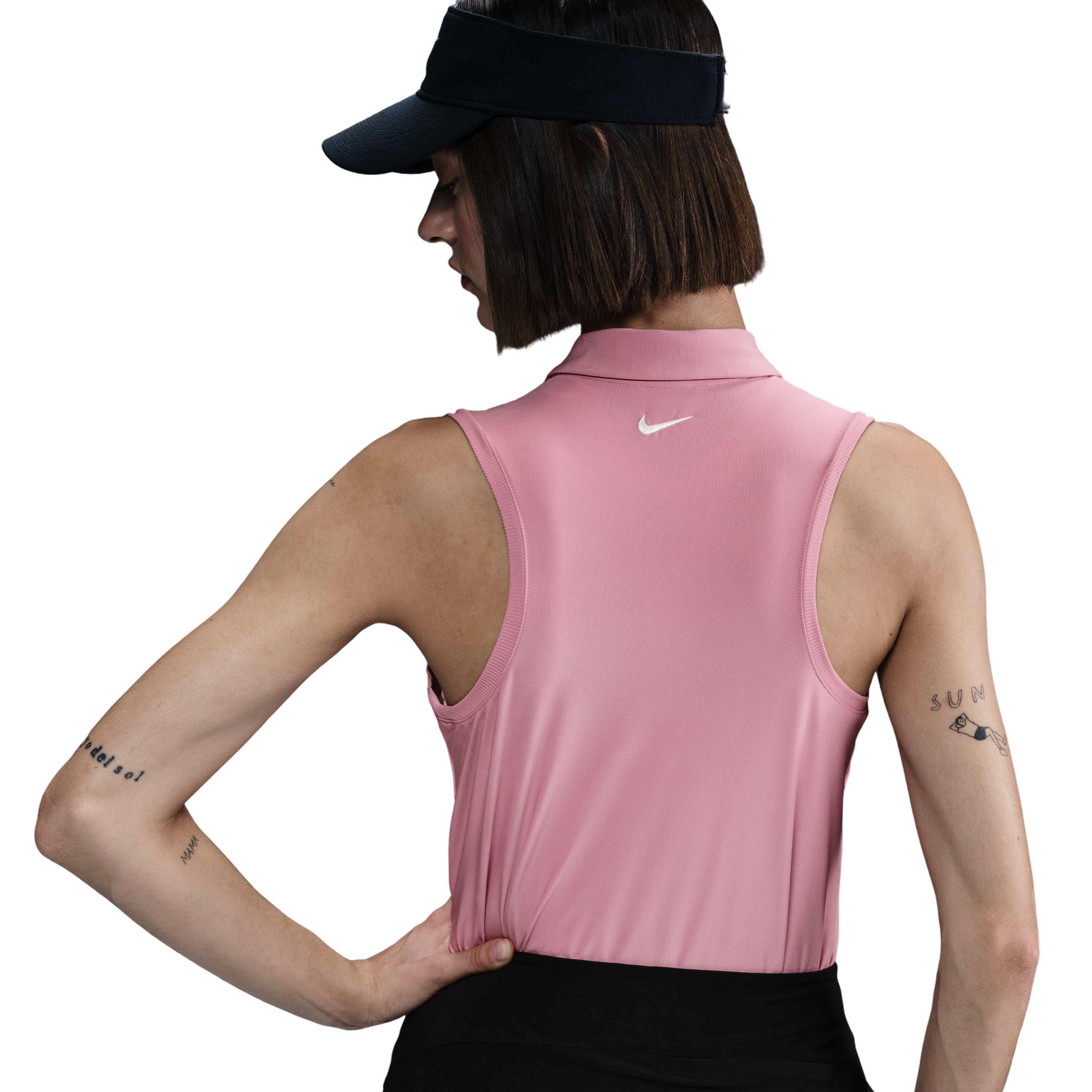 Nike Women's Victory Dri-FIT Sleeveless Polo - Pink - PINK Thumbnail View 2