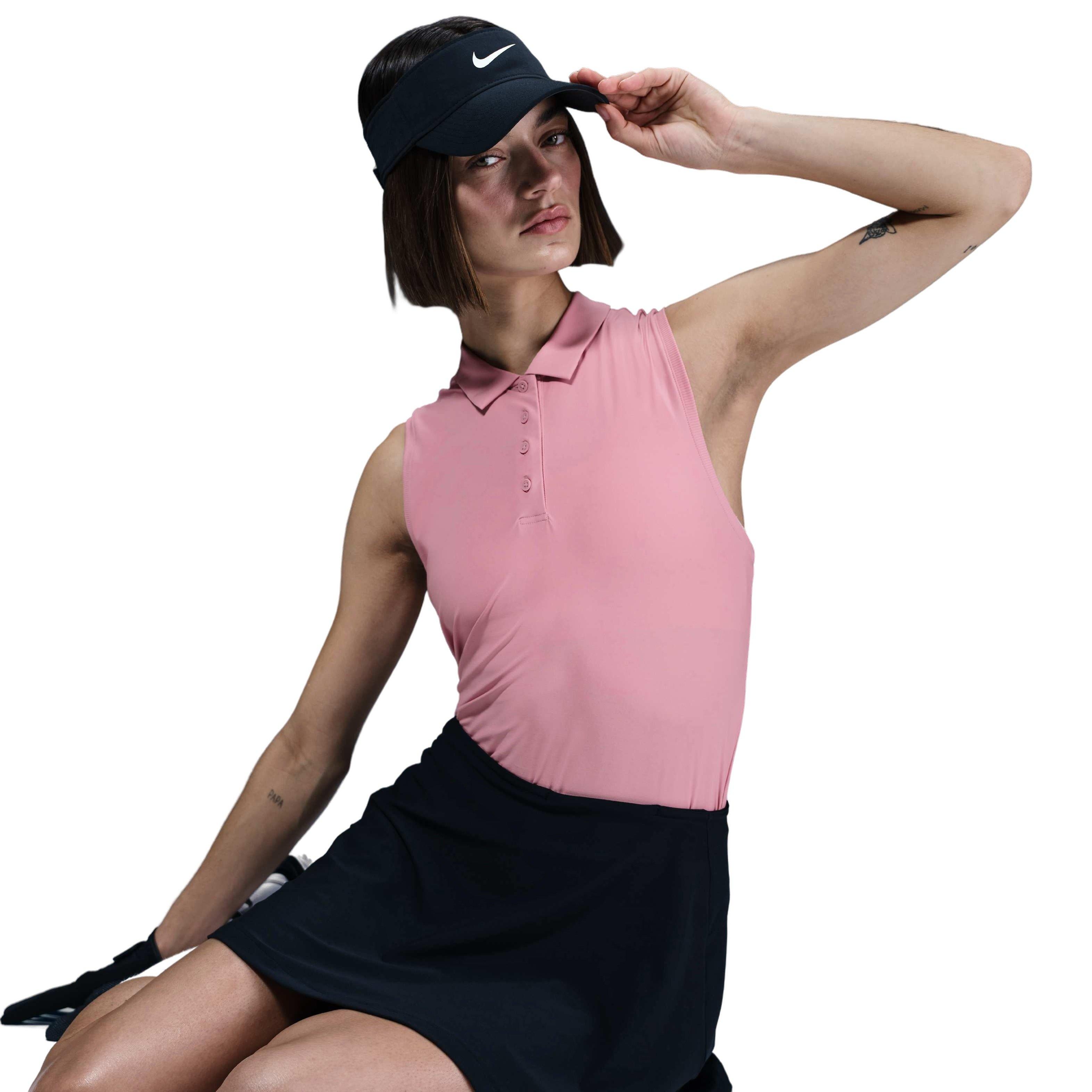 Nike Women's Victory Dri-FIT Sleeveless Polo - Pink - PINK Thumbnail View 3