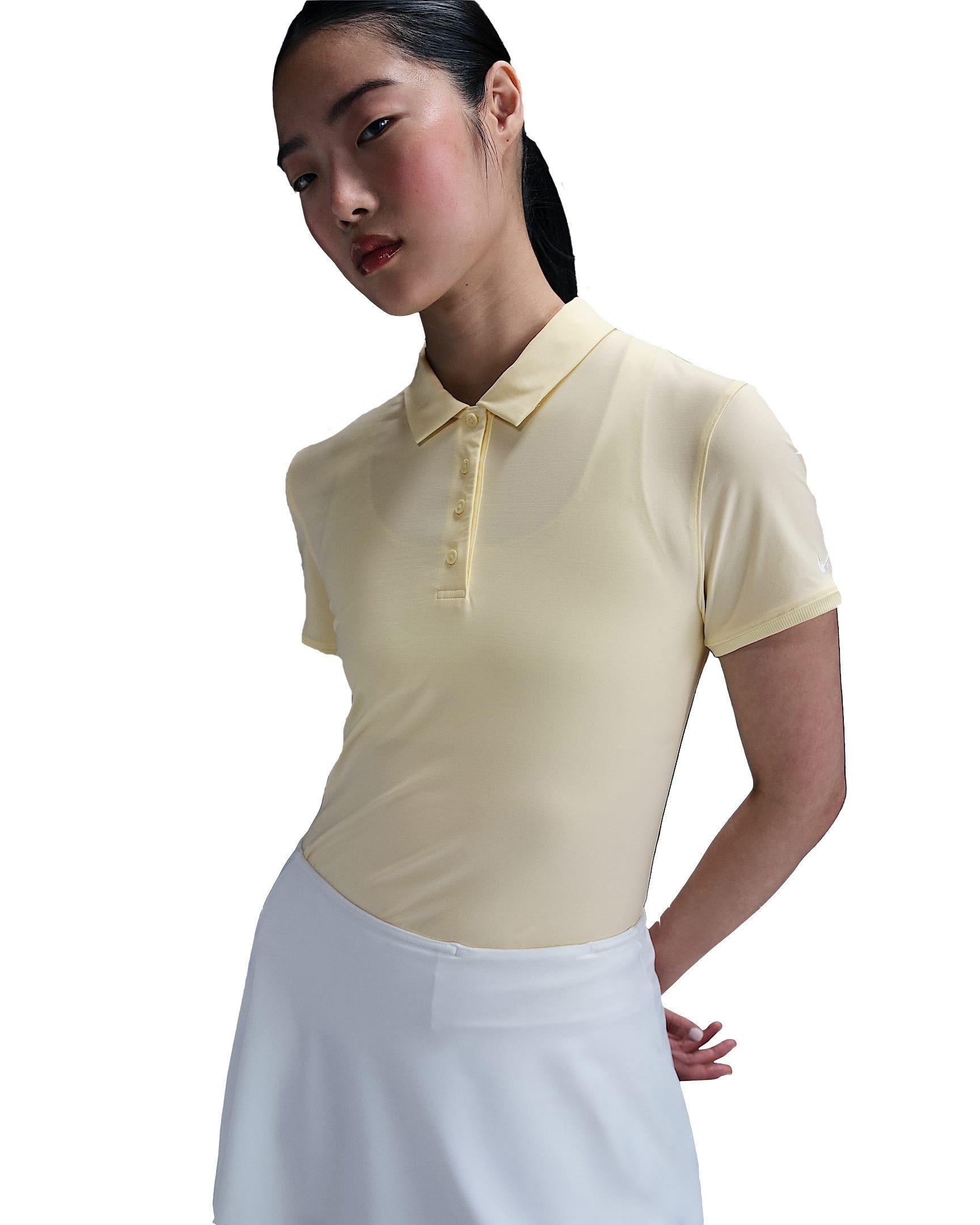 Nike Women's Victory Dri-FIT Short-Sleeve Golf Polo - Yellow - YELLOW Thumbnail View 1