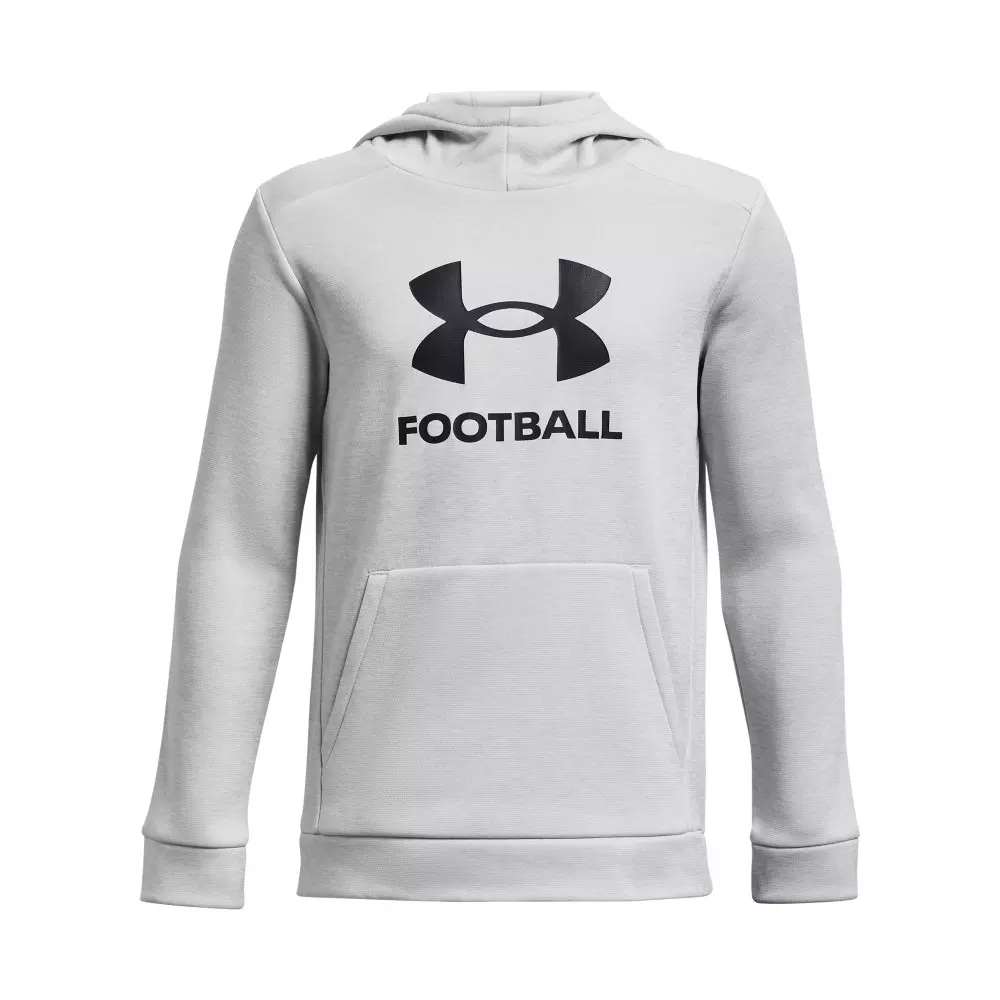Under Armour Big Boys' Fleece Football Hoodie -Lt Grey - LT GREY