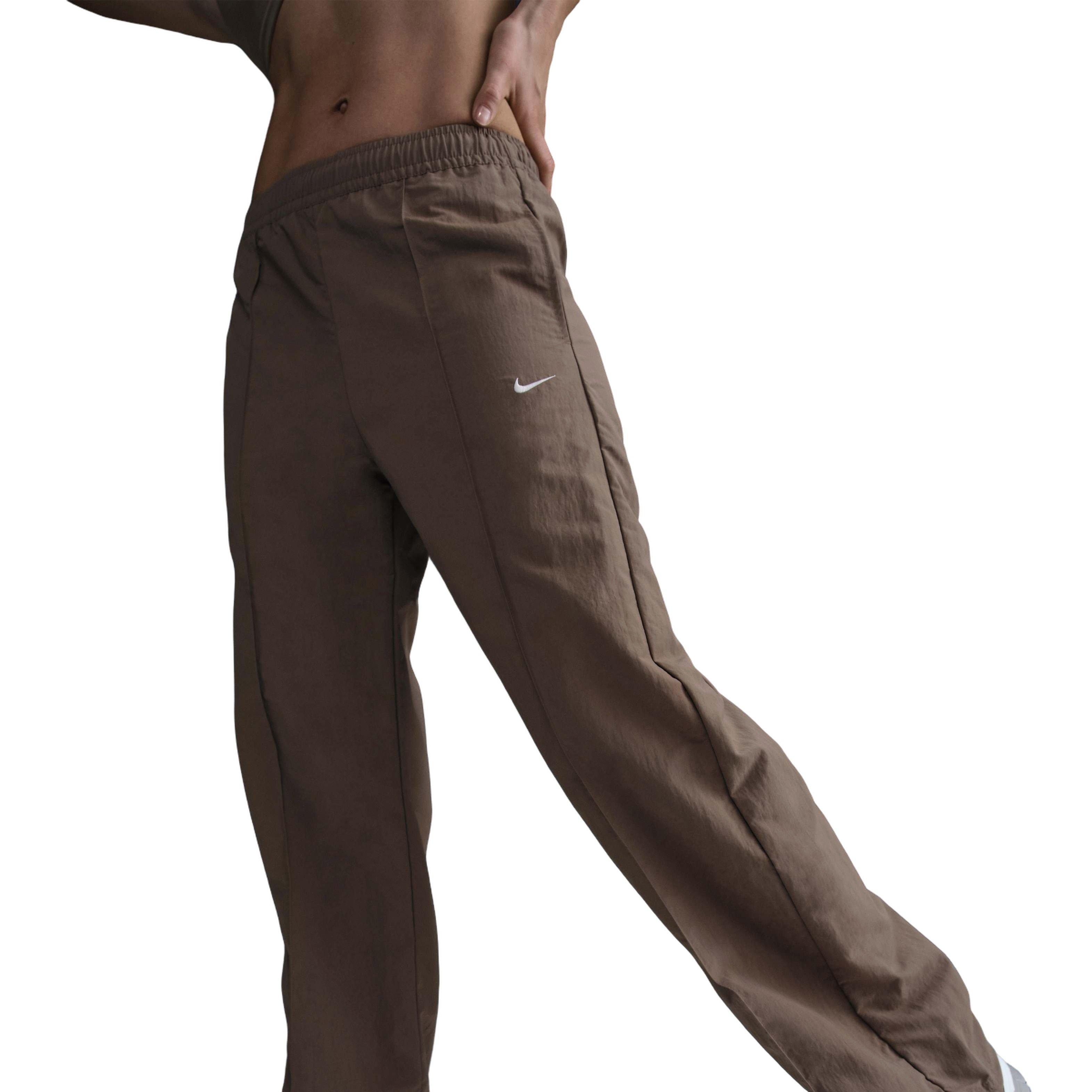 Nike Women's Sportswear Everything Wovens Mid-Rise Open-Hem Pants - Brown - BROWN Thumbnail View 1