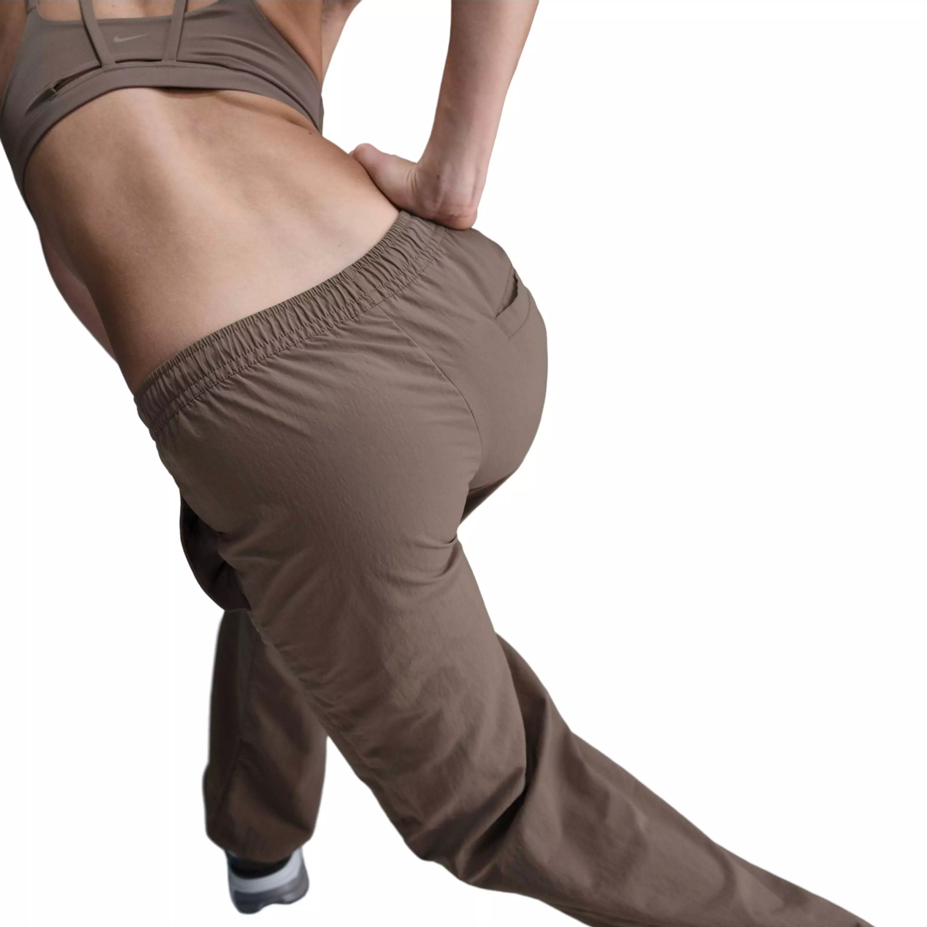 Nike Women's Sportswear Everything Wovens Mid-Rise Open-Hem Pants - Brown - BROWN