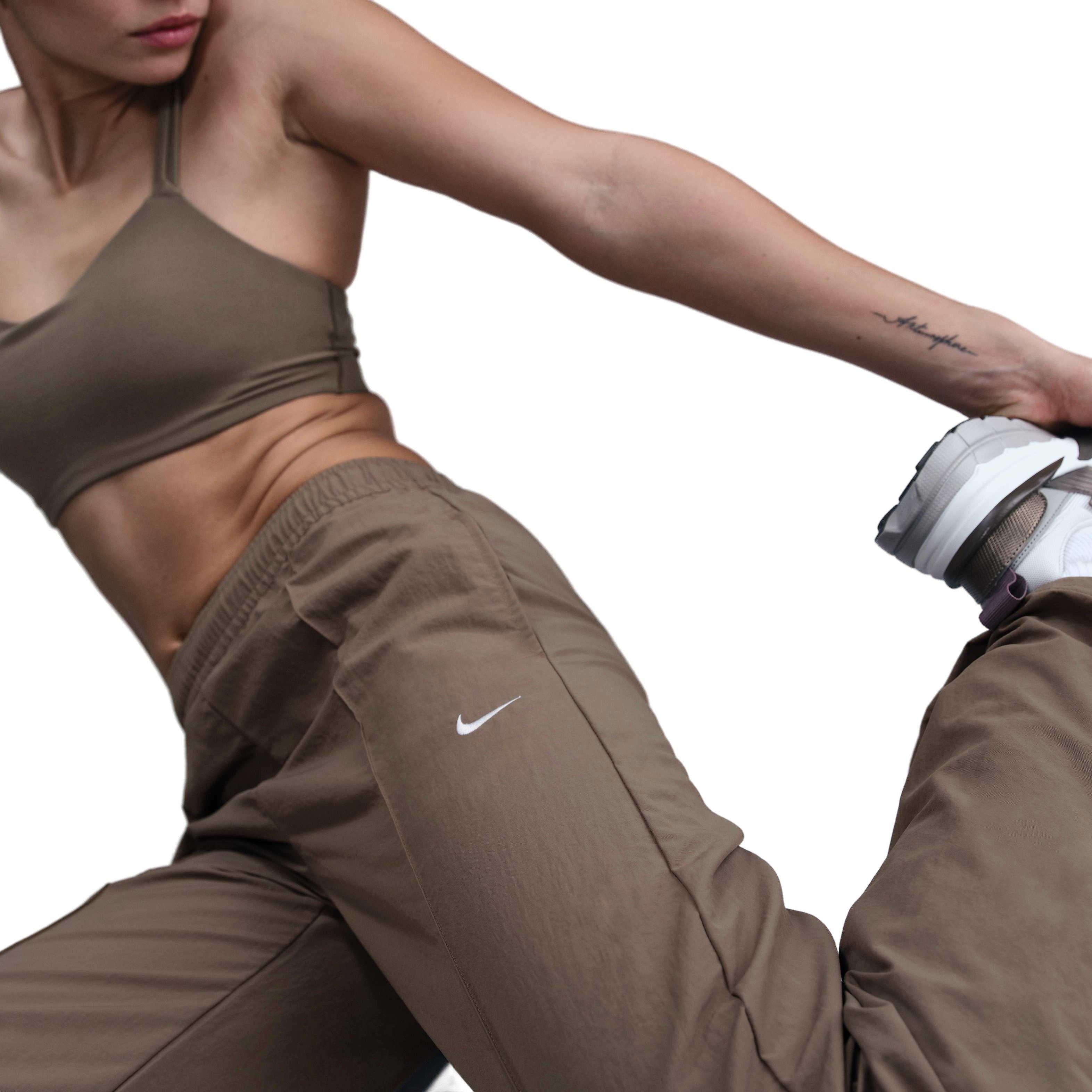 Nike Women's Sportswear Everything Wovens Mid-Rise Open-Hem Pants - Brown - BROWN Thumbnail View 5