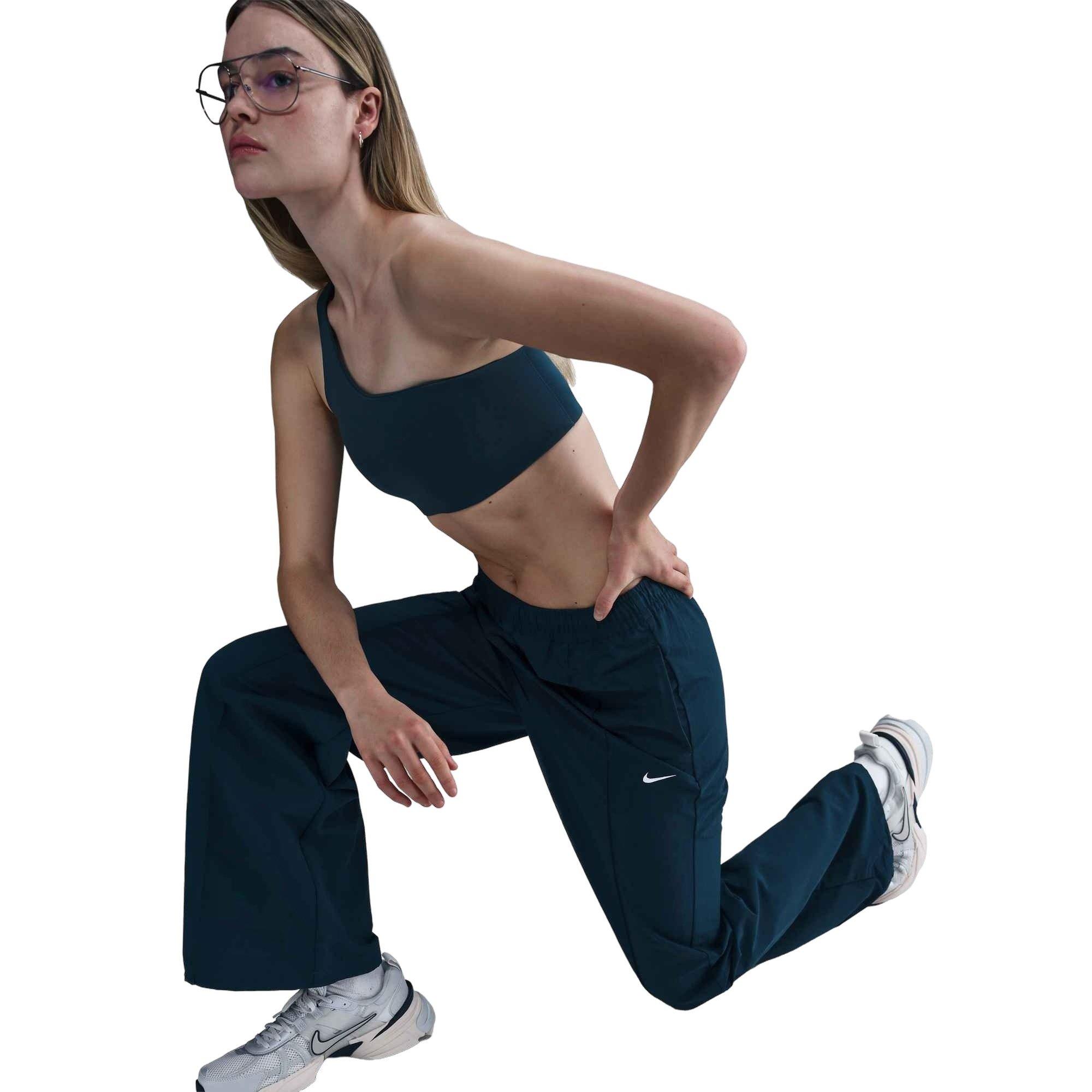 Nike Women's Sportswear Everything Wovens Mid-Rise Open-Hem Pants - Navy - NAVY Thumbnail View 3