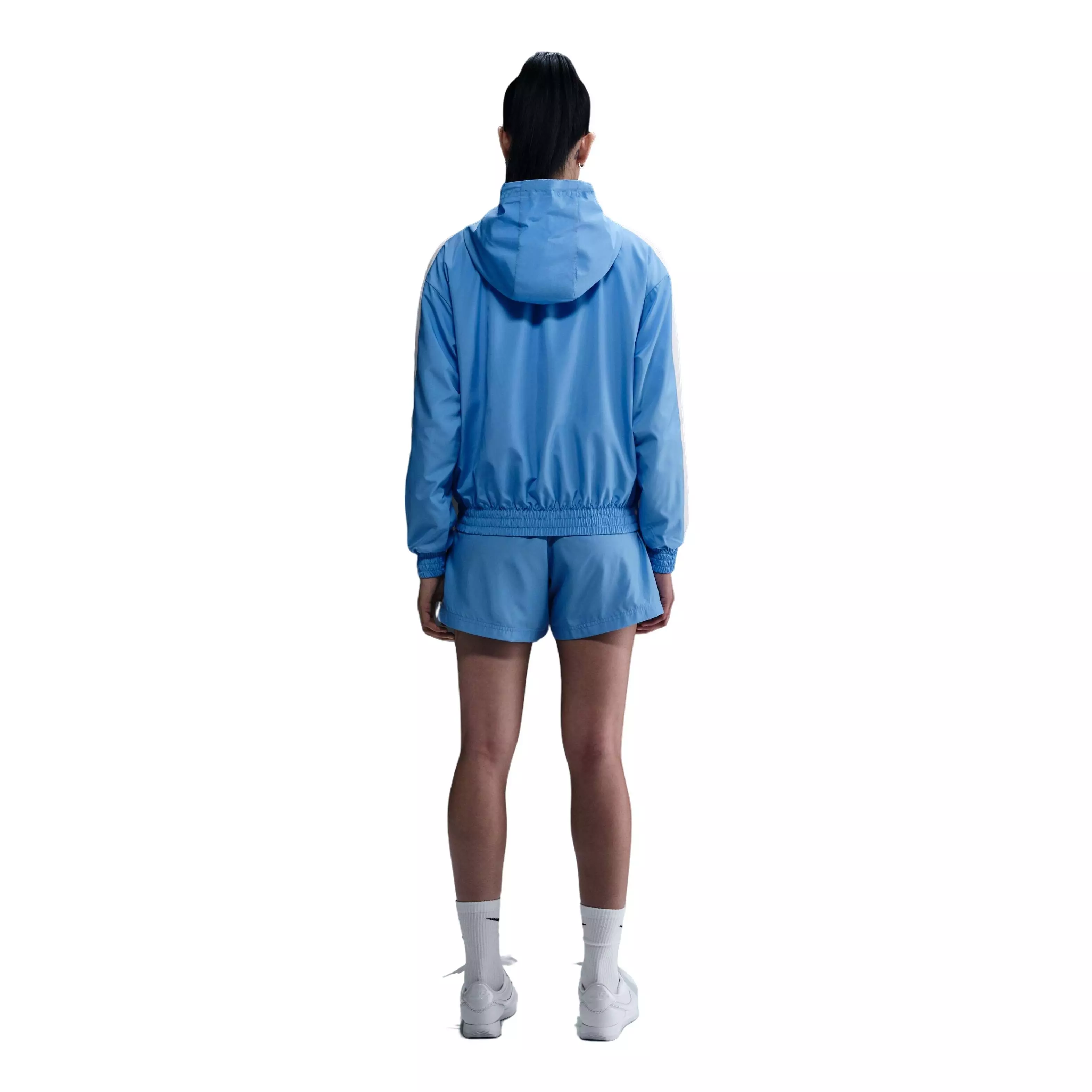 Nike Women's Sportswear Classic Wovens Loose UV Hooded Jacket - Blue - BLUE