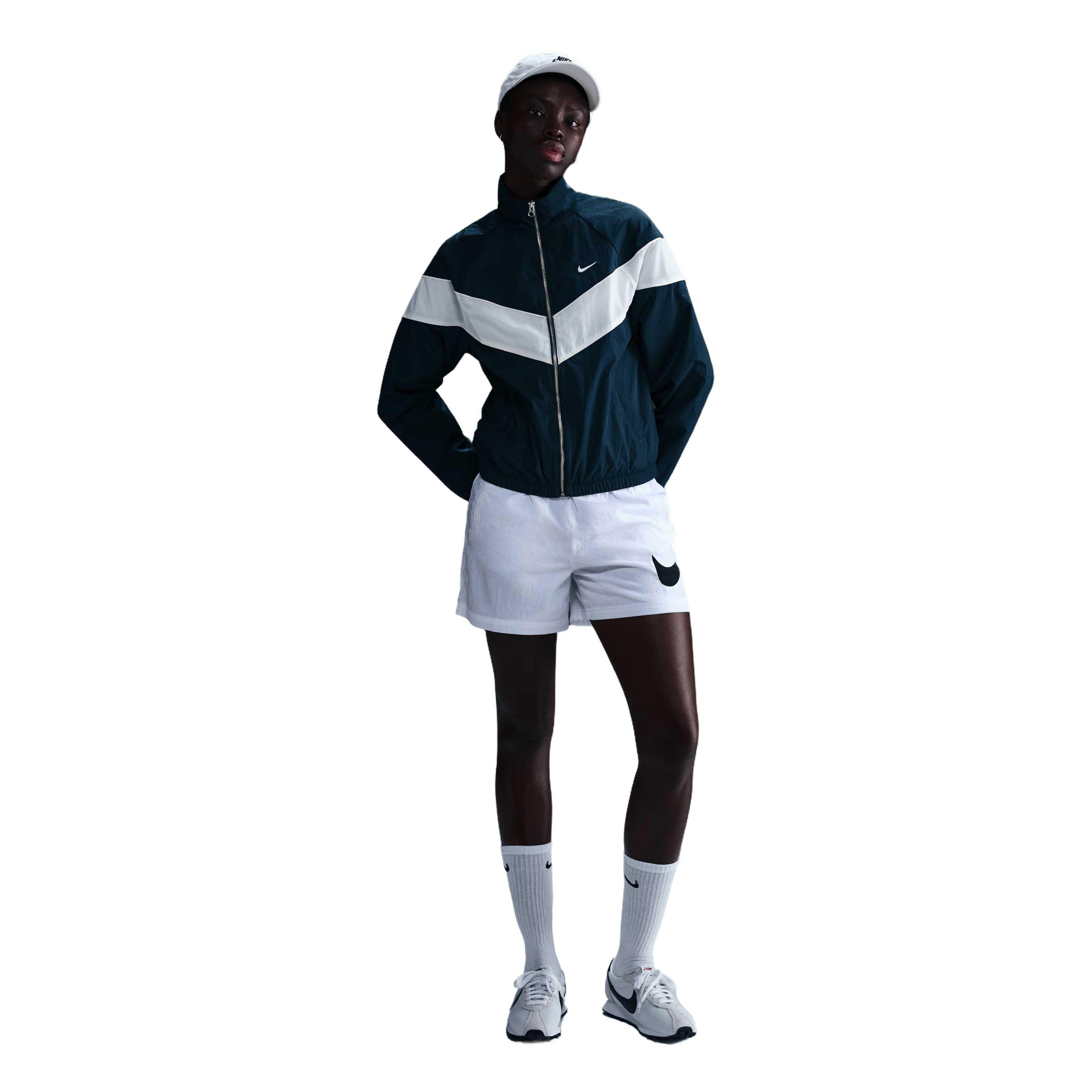 Nike Women's Windrunner Loose UV Woven Full-Zip Jacket - Navy/White - NAVY/WHITE Thumbnail View 4
