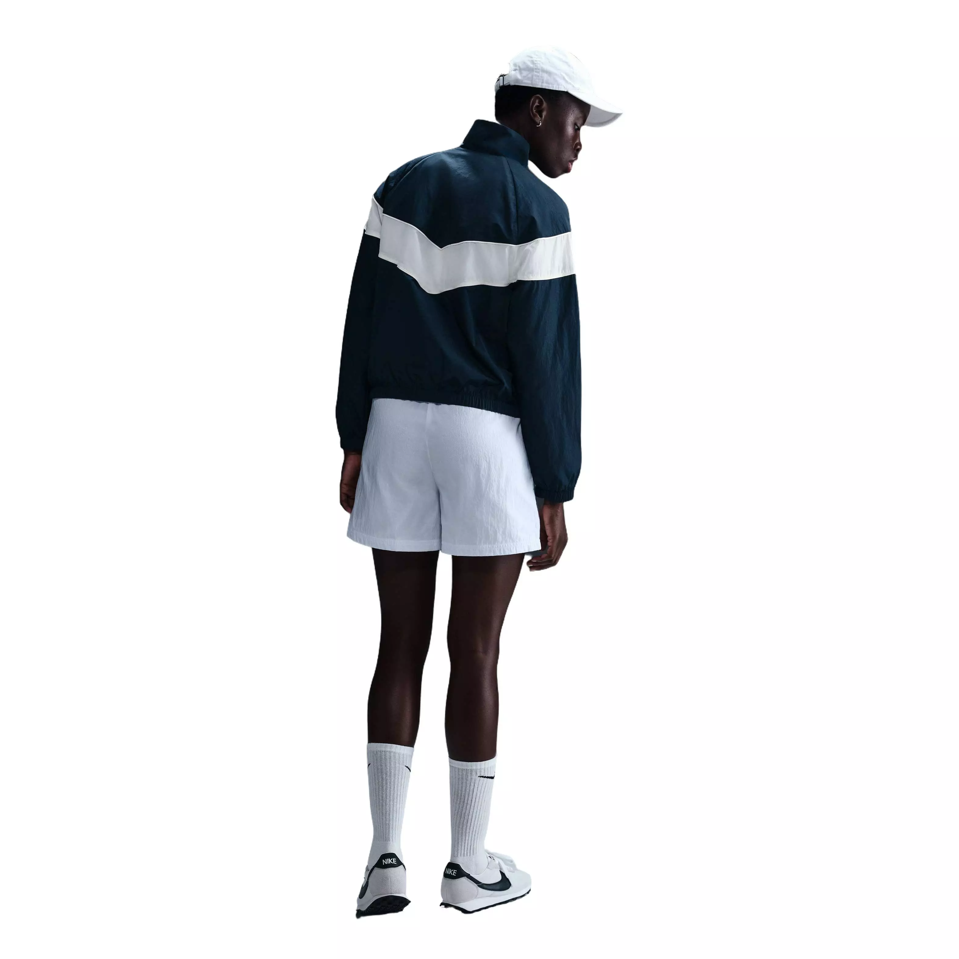 Nike Women's Windrunner Loose UV Woven Full-Zip Jacket - Navy/White - NAVY/WHITE