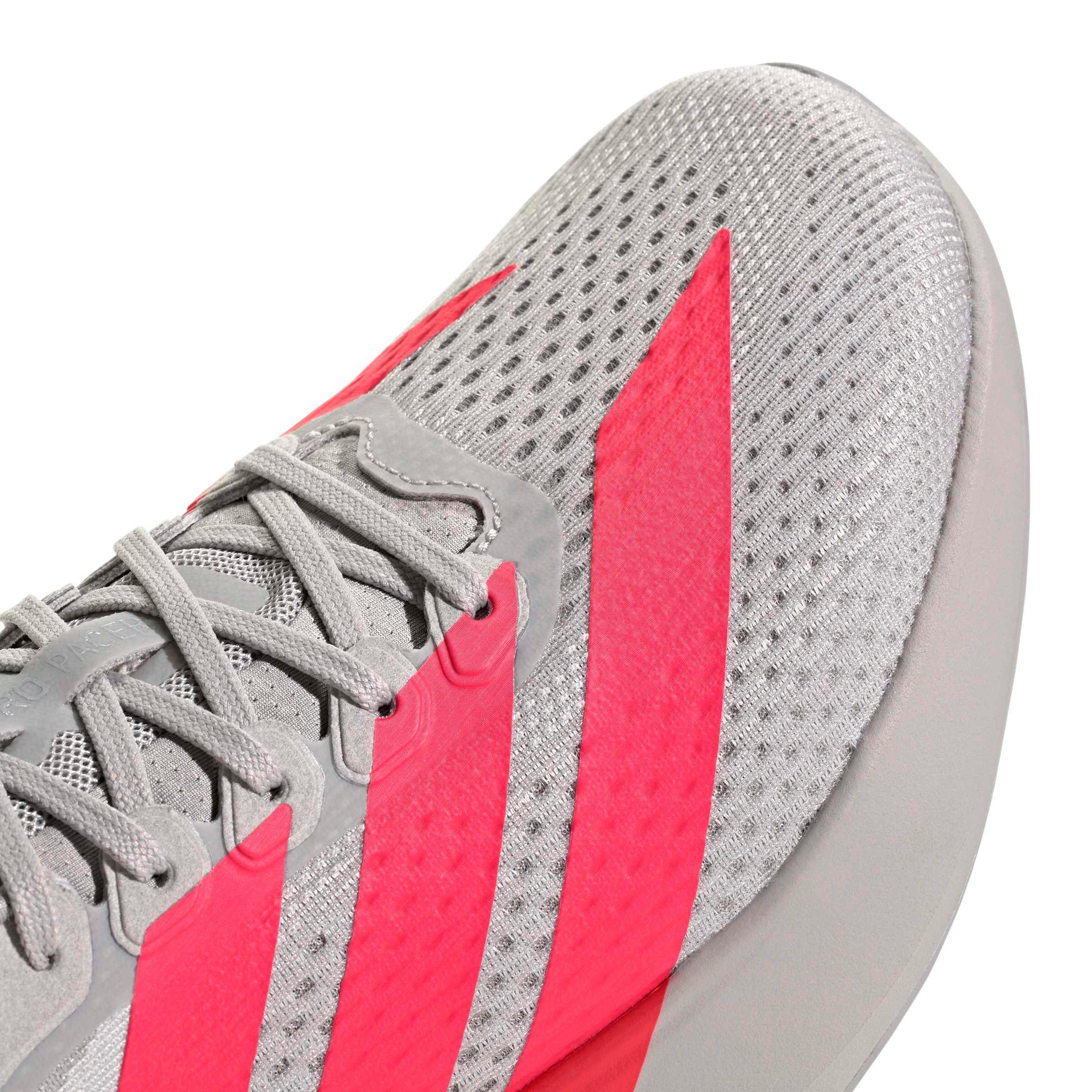 adidas Adizero Pacer "Grey Two/Lucid Red/Halo Silver" Men's Running Shoe - GREY/RED/SILVER