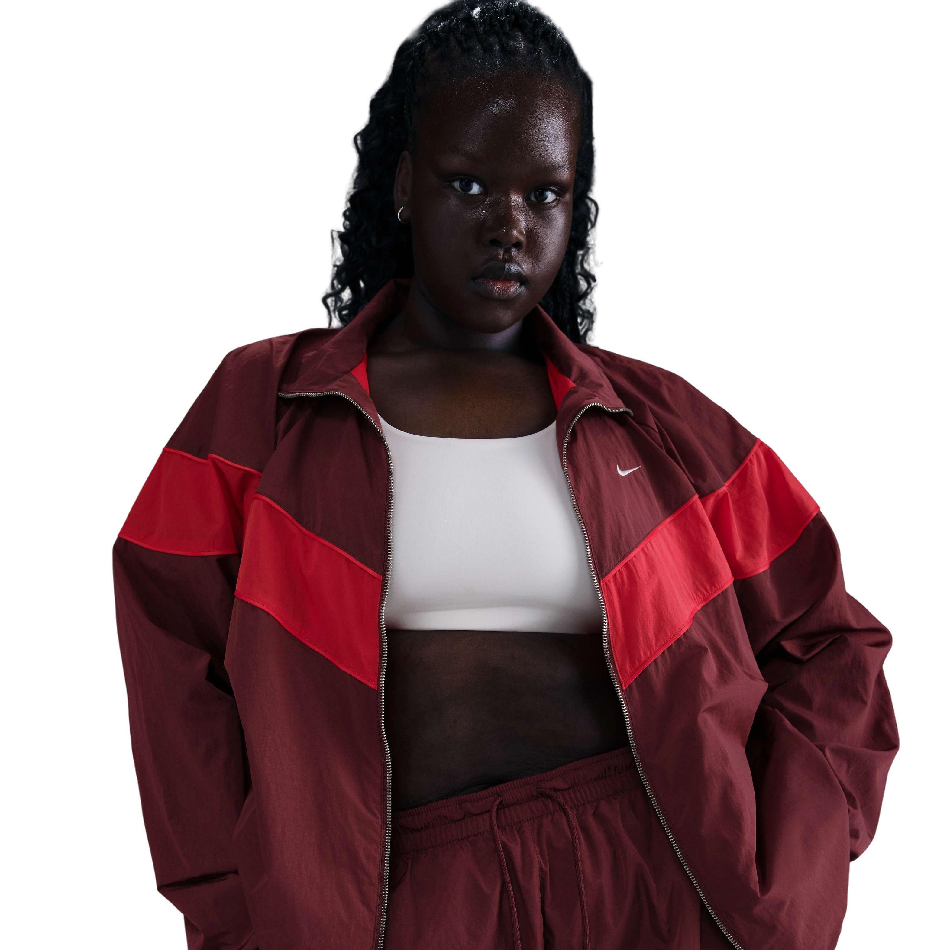 Nike Women's Windrunner Loose Woven UV Full-Zip Jacket - Red - RED Thumbnail View 1