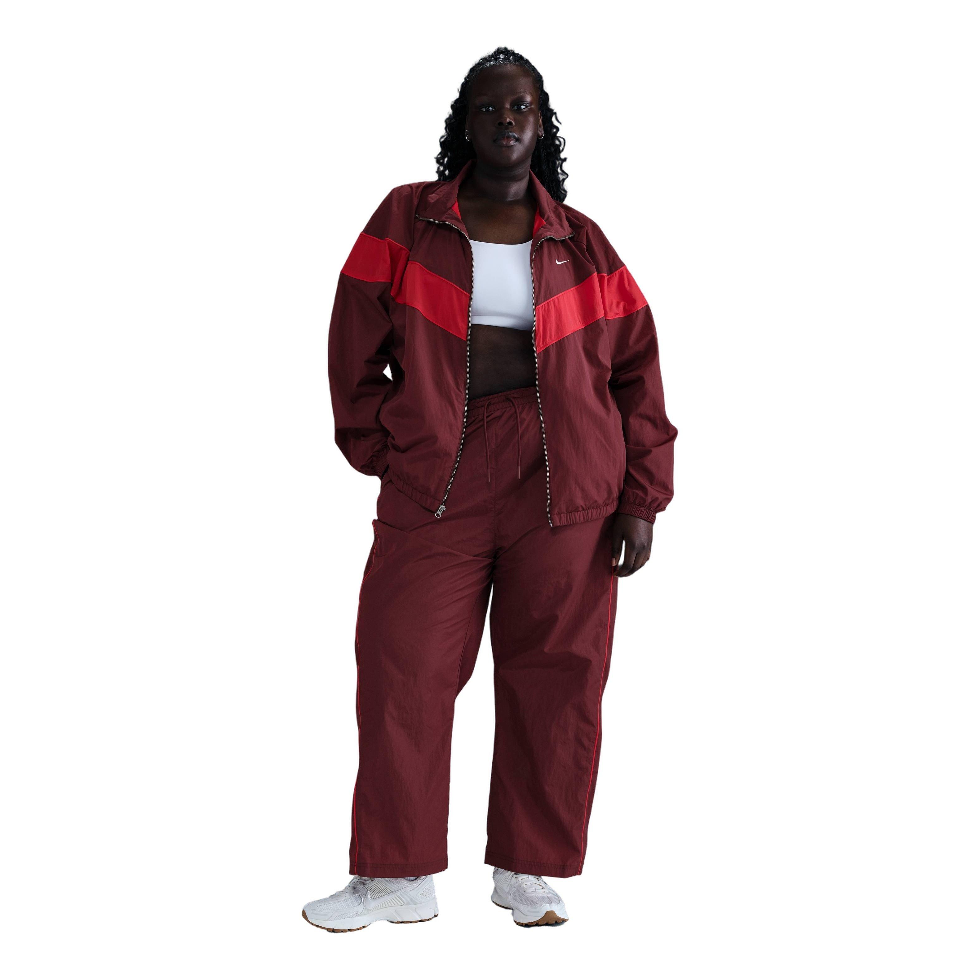 Nike Women's Windrunner Loose Woven UV Full-Zip Jacket - Red - RED Thumbnail View 4