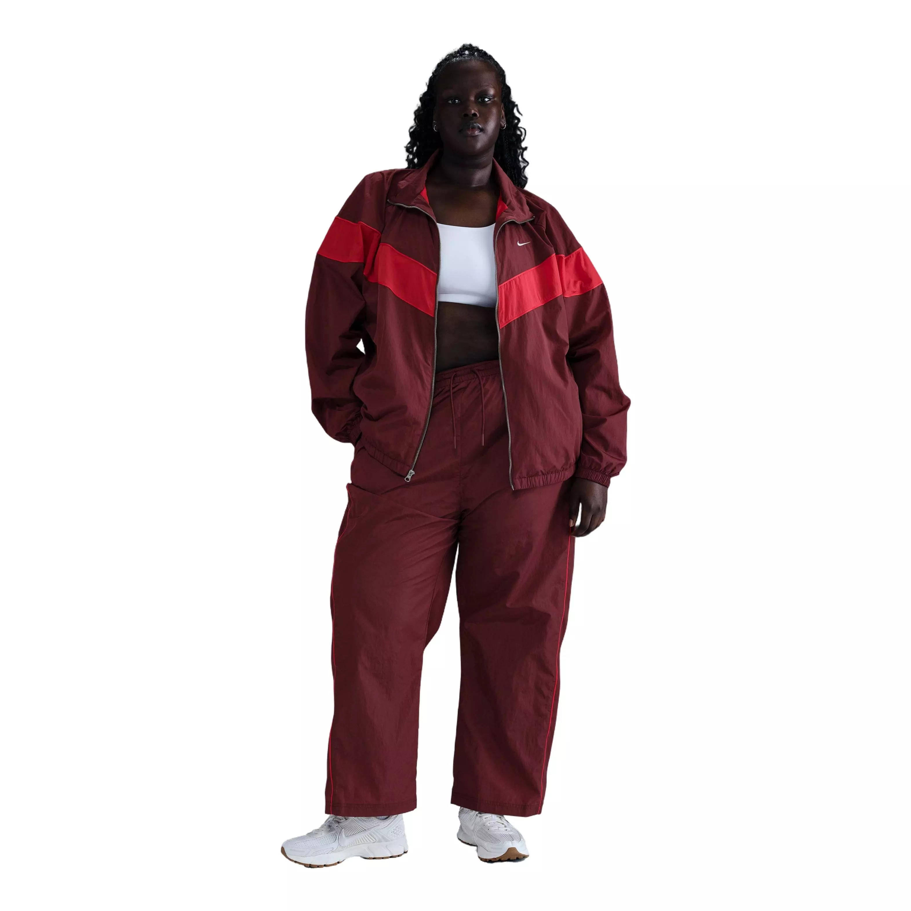 Nike Women's Windrunner Loose Woven UV Full-Zip Jacket - Red - RED