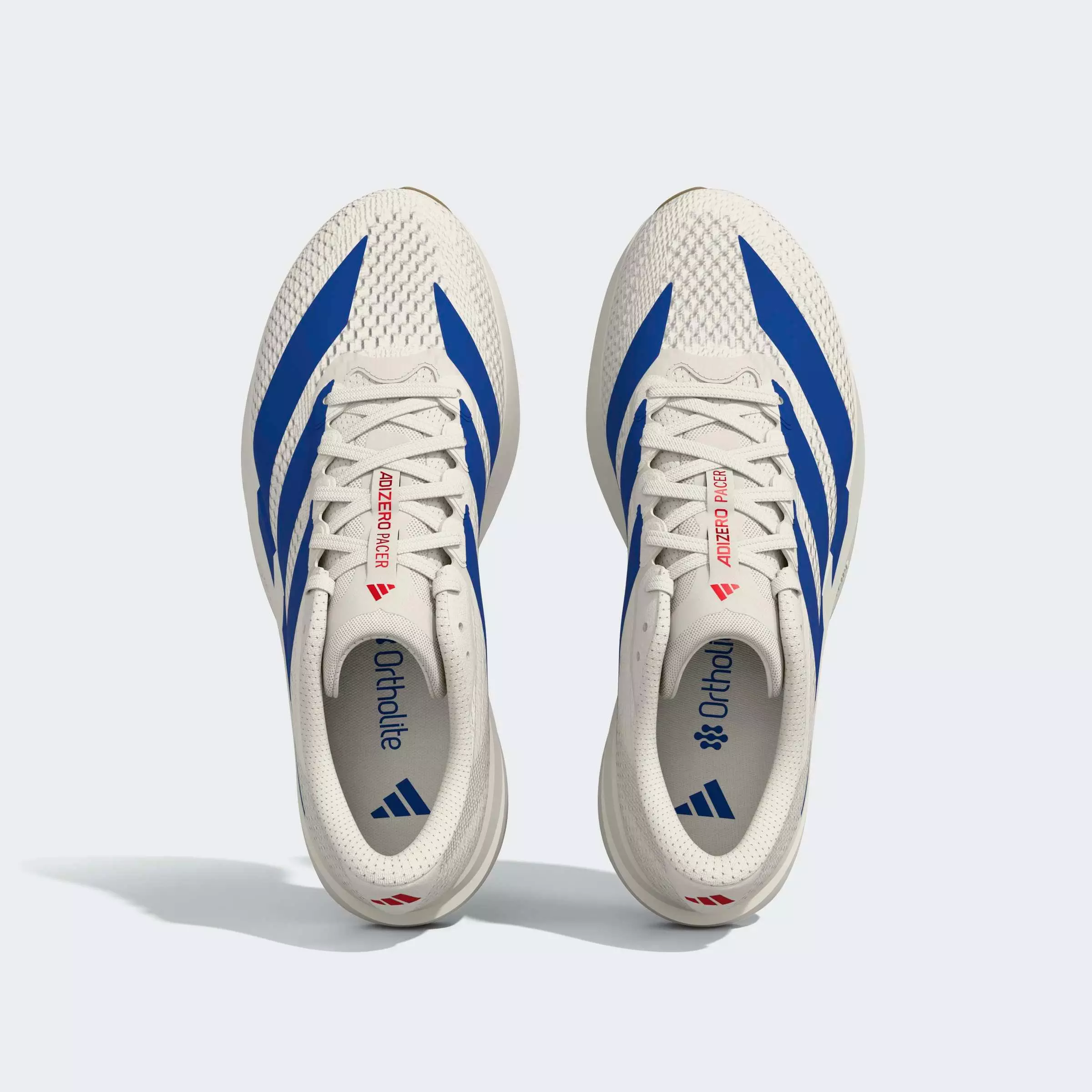 adidas Adizero Pacer "Core White/Team Royal Blue/Pure Ruby" Men's Running Shoe - WHITE/ROYAL/RUBY