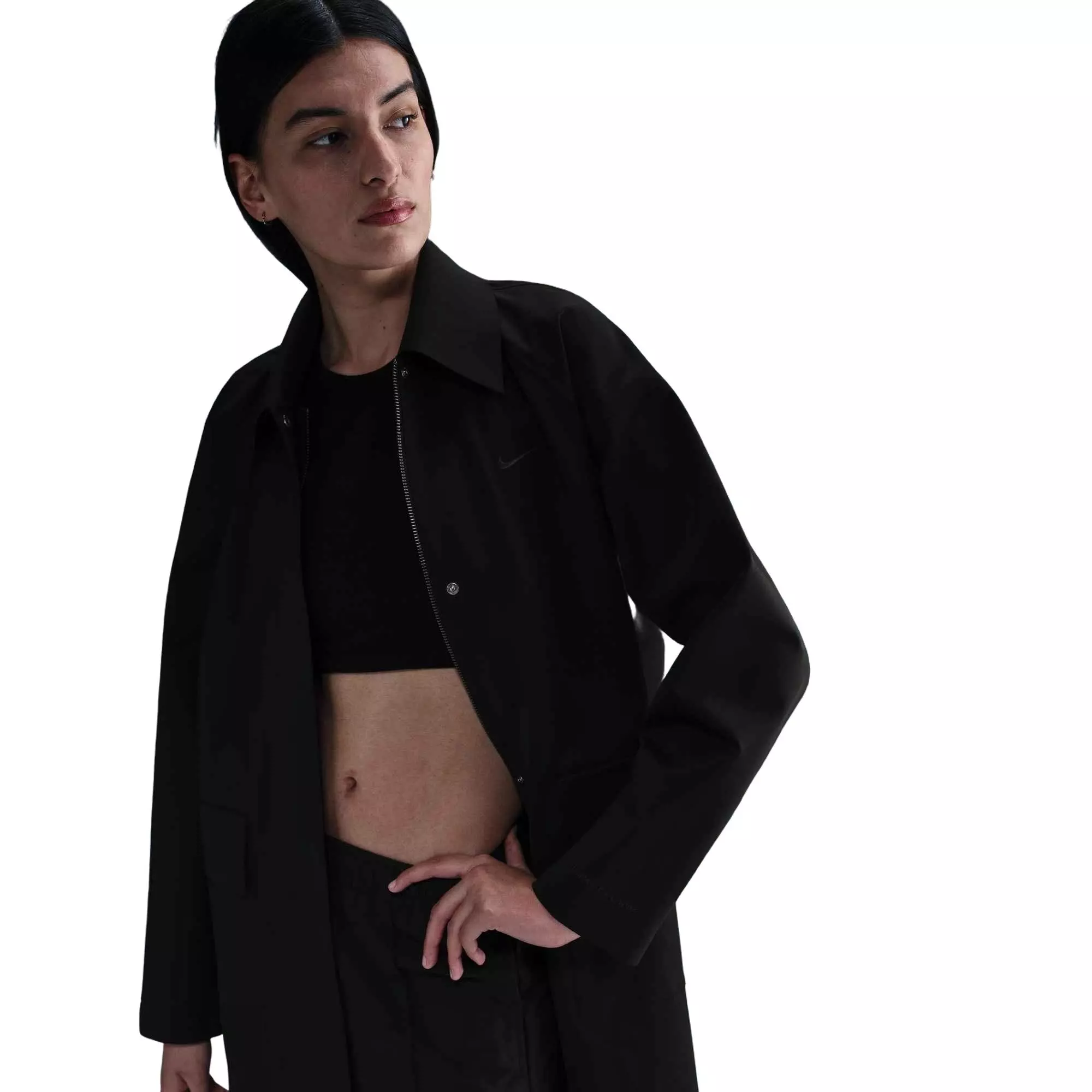 Nike Women's Sportswear Storm-FIT ADV WR Oversized Trench Coat -Black - BLACK