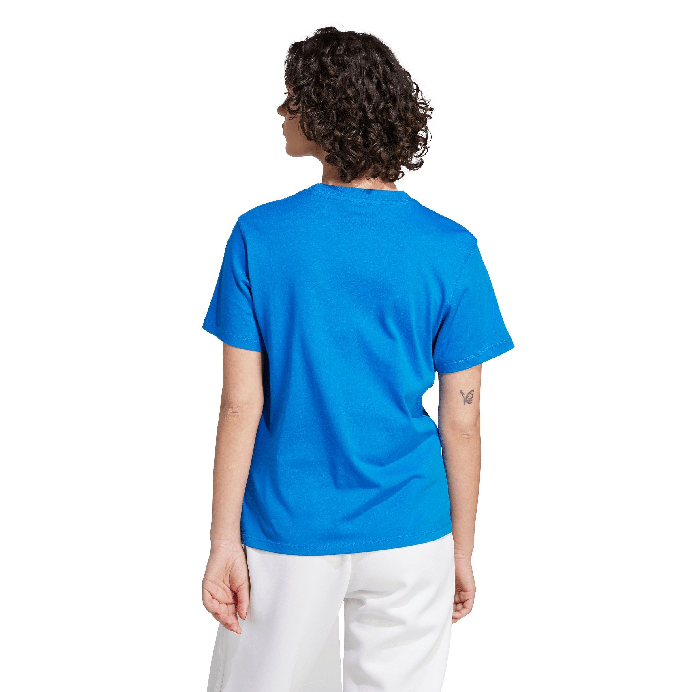 adidas Women's Adicolor Classics Trefoil Tee - Blue - BLUE Thumbnail View 2