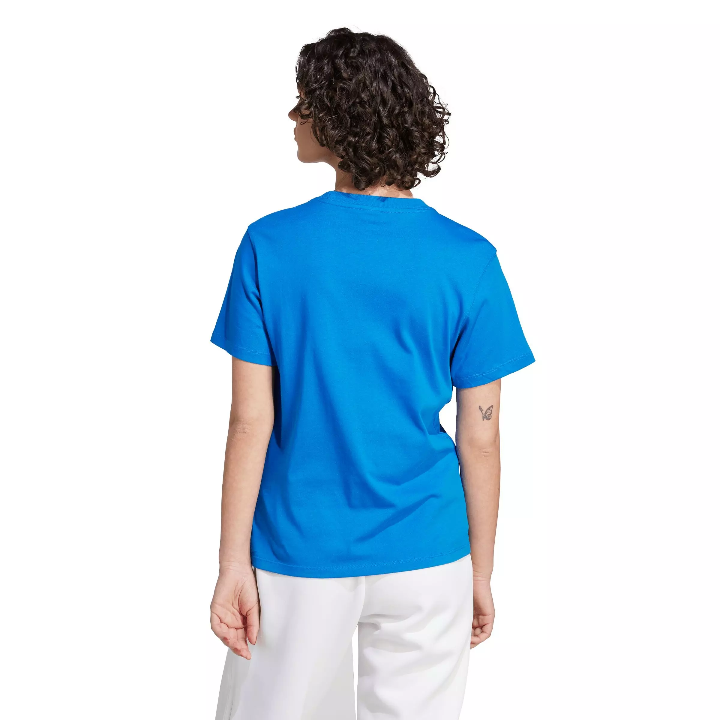 adidas Women's Adicolor Classics Trefoil Tee - Blue - BLUE