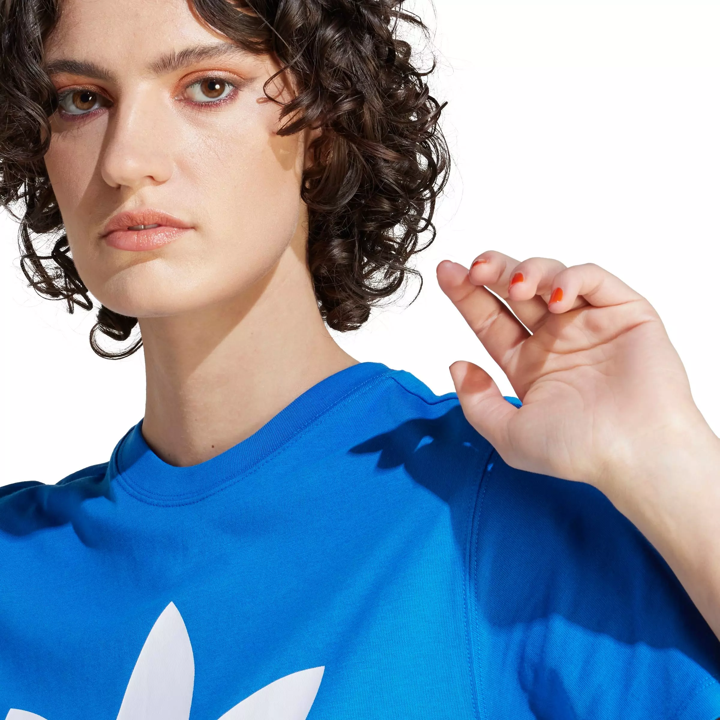 adidas Women's Adicolor Classics Trefoil Tee - Blue - BLUE