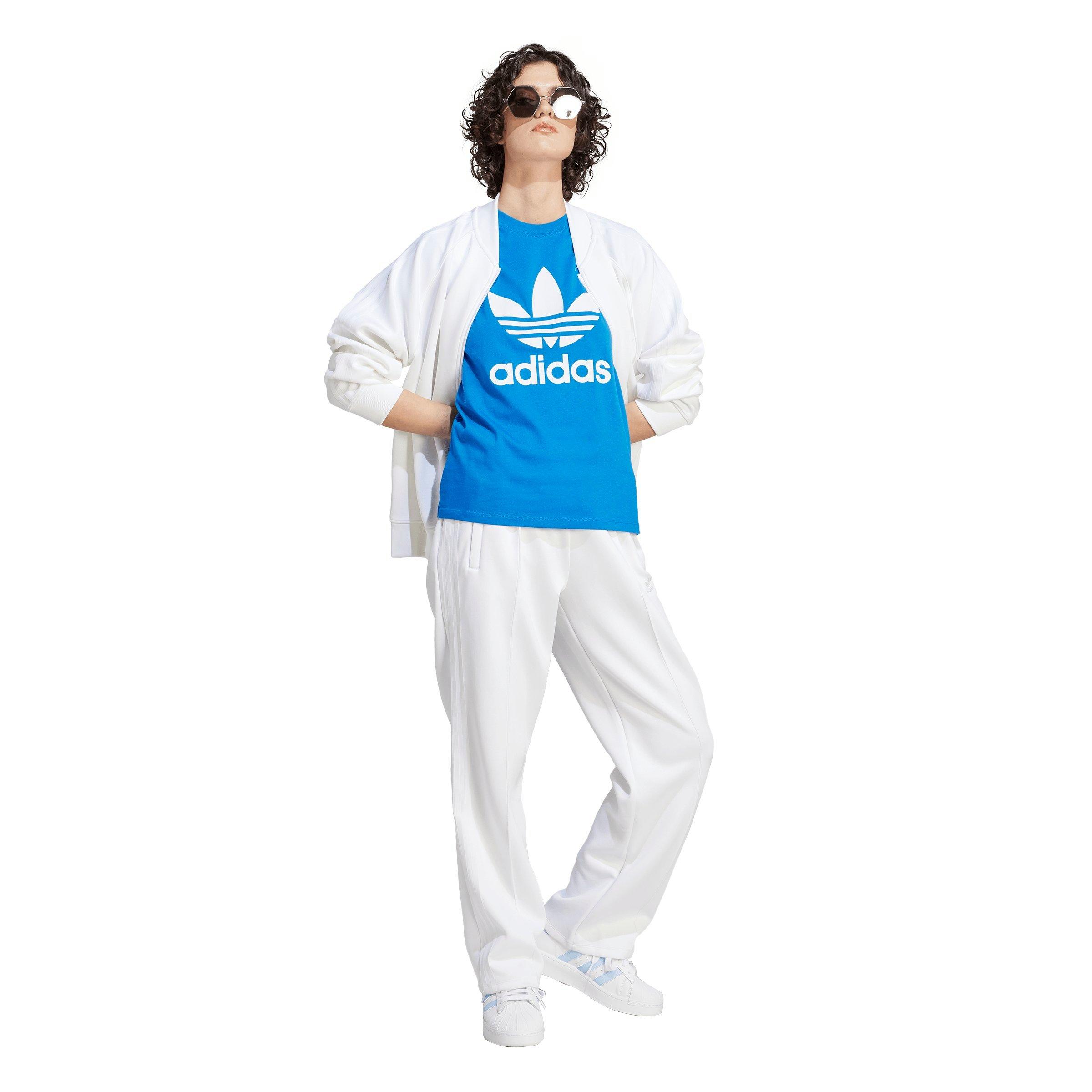 adidas Women's Adicolor Classics Trefoil Tee - Blue - BLUE Thumbnail View 6