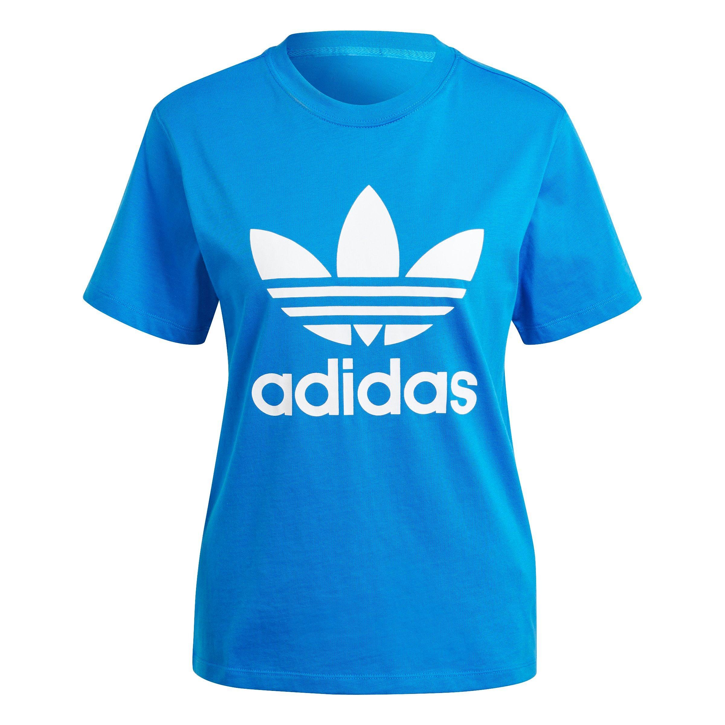 adidas Women's Adicolor Classics Trefoil Tee - Blue - BLUE Thumbnail View 7