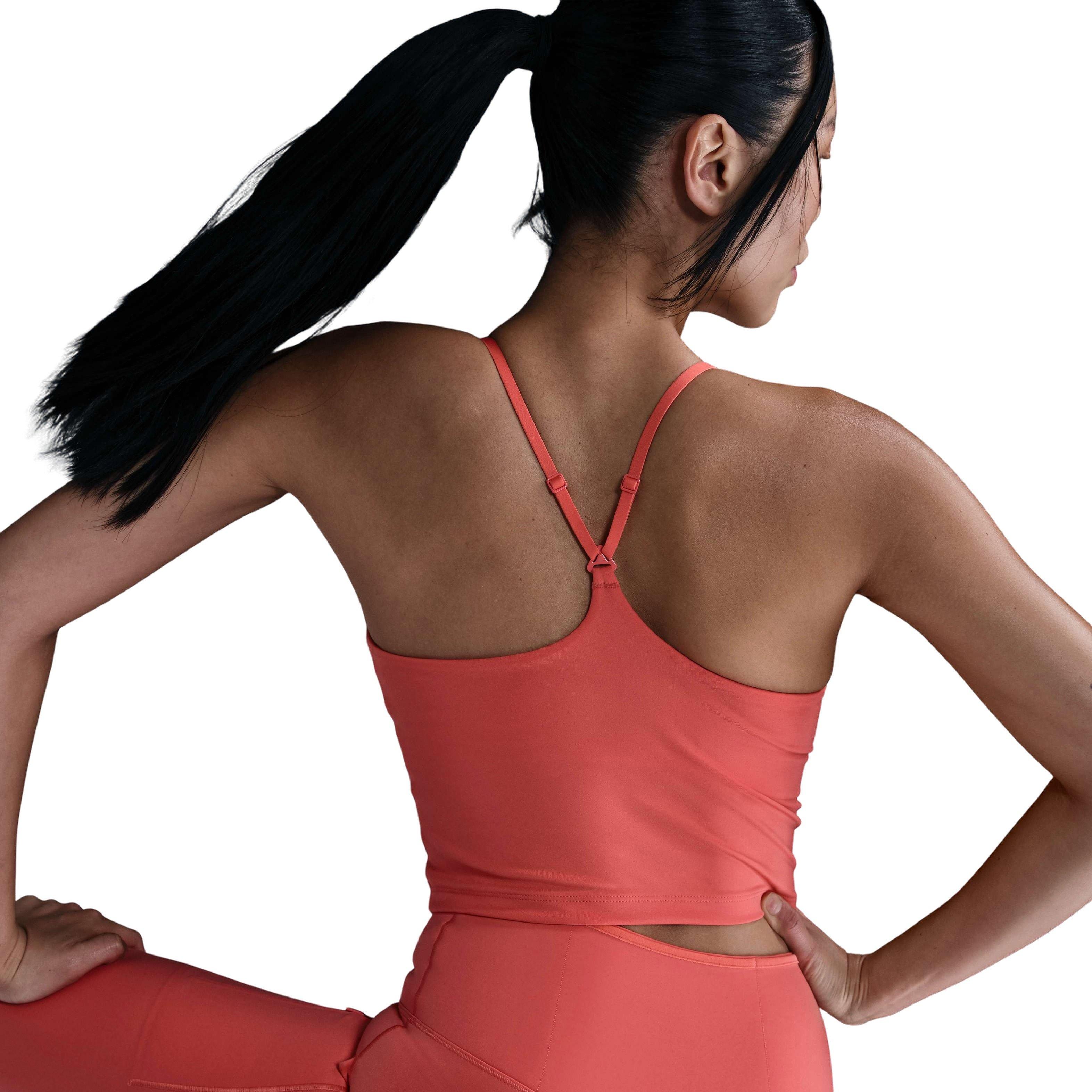 Nike Women's Indy Light-Support Padded Sports Bra Tank - Orange - ORANGE Thumbnail View 2