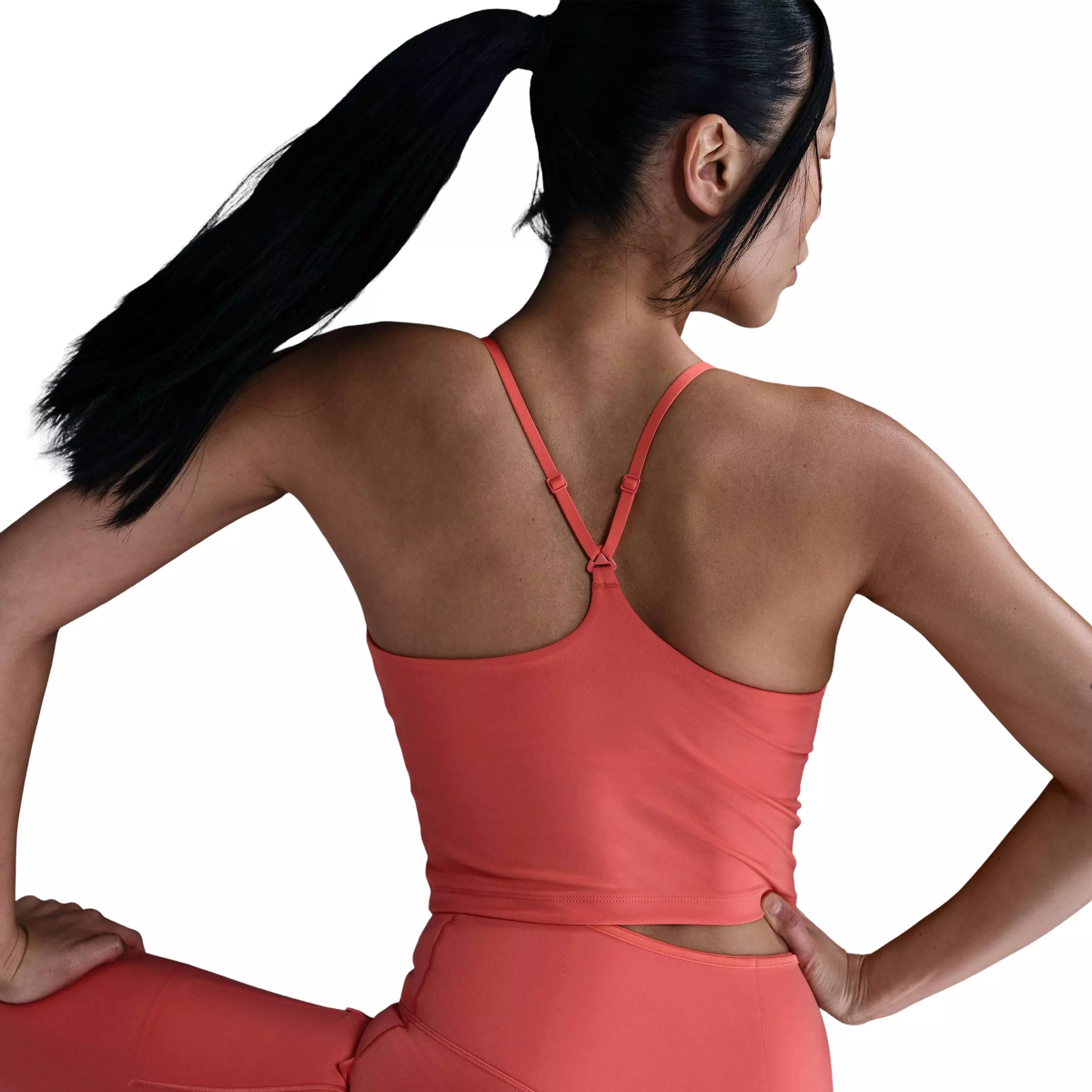 Nike Women's Indy Light-Support Padded Sports Bra Tank - Orange - ORANGE