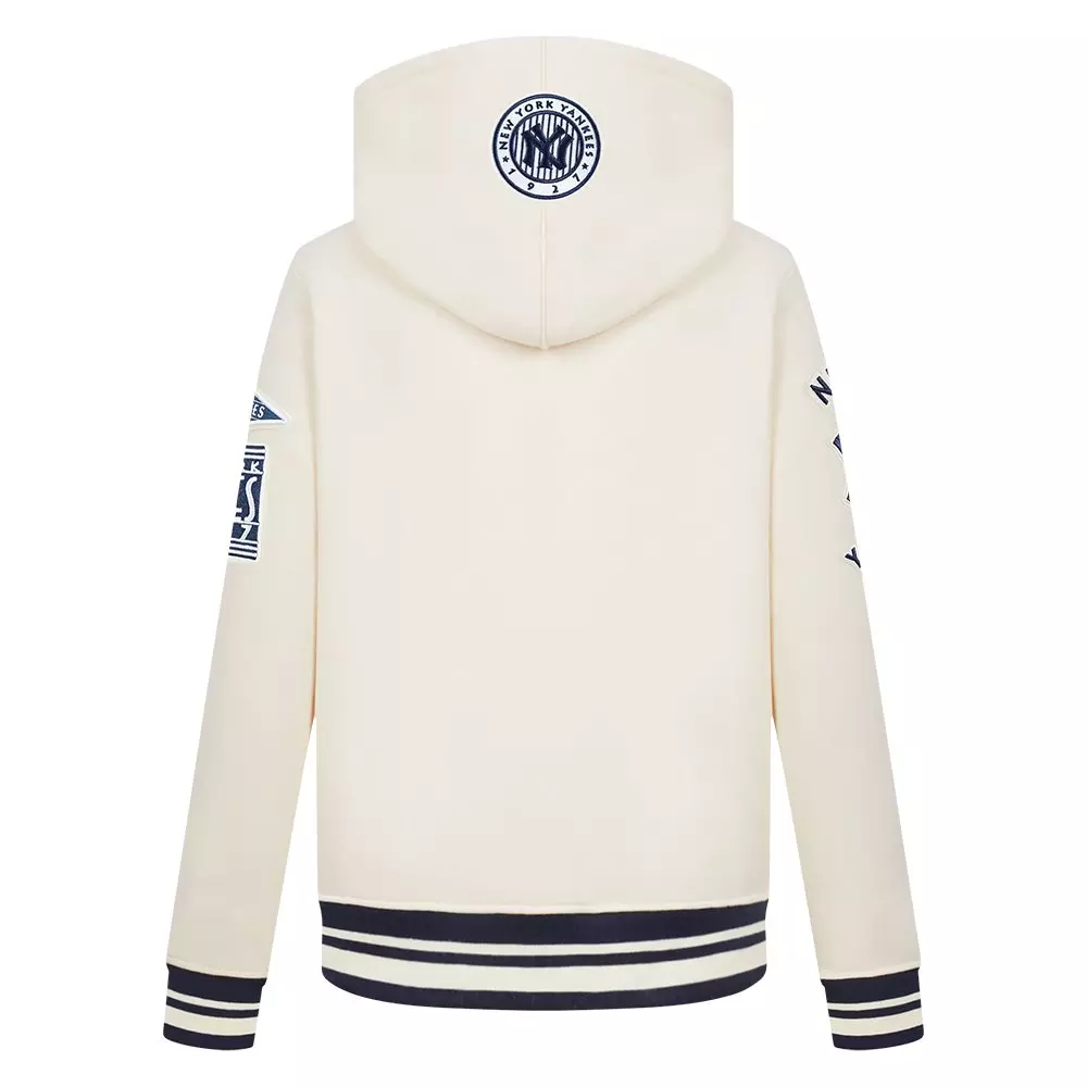Pro Standard Big Boys' MLB New York Yankees Retro Classic Rib Fleece Po Hoodie - Cream - CREAM