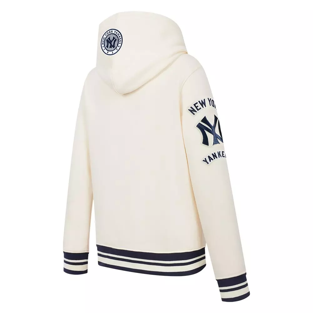Pro Standard Big Boys' MLB New York Yankees Retro Classic Rib Fleece Po Hoodie - Cream - CREAM