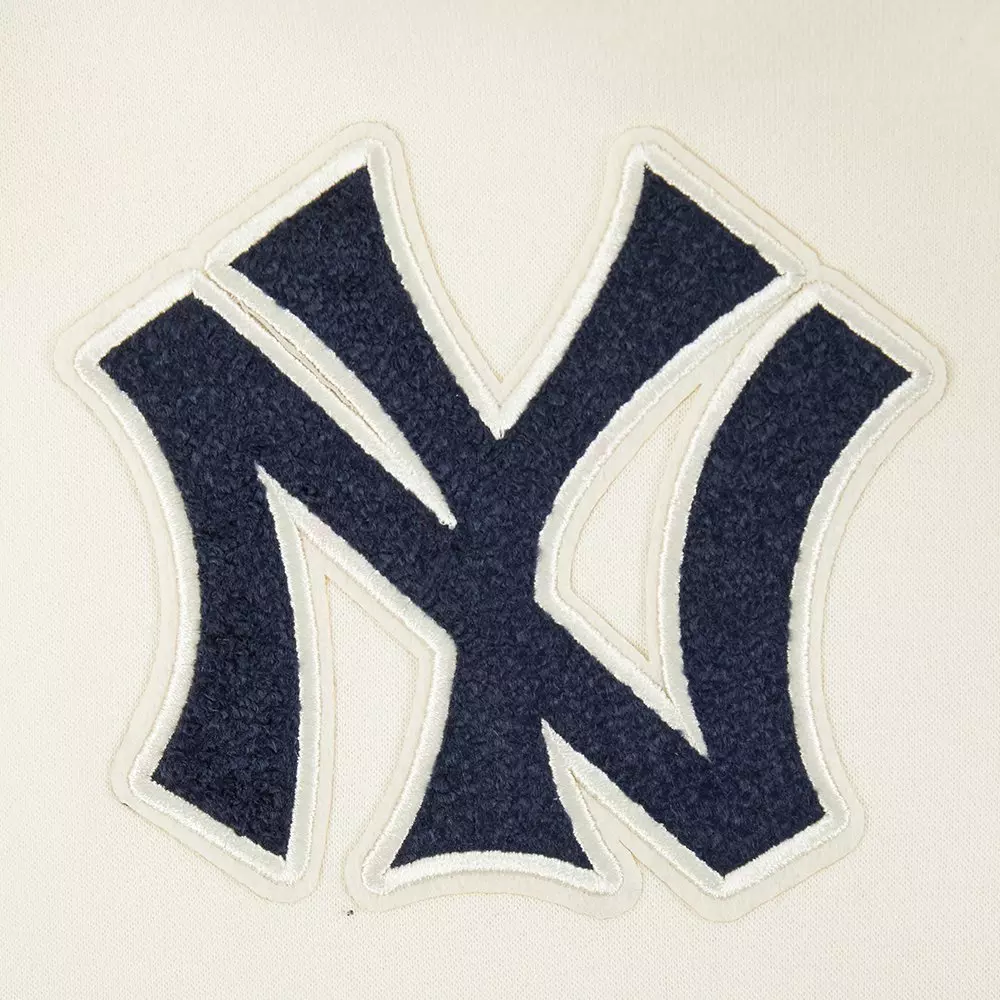 Pro Standard Big Boys' MLB New York Yankees Retro Classic Rib Fleece Po Hoodie - Cream - CREAM