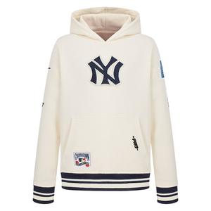 Pro Standard Big Boys' MLB New York Yankees Retro Classic Rib Fleece Po Hoodie -Cream