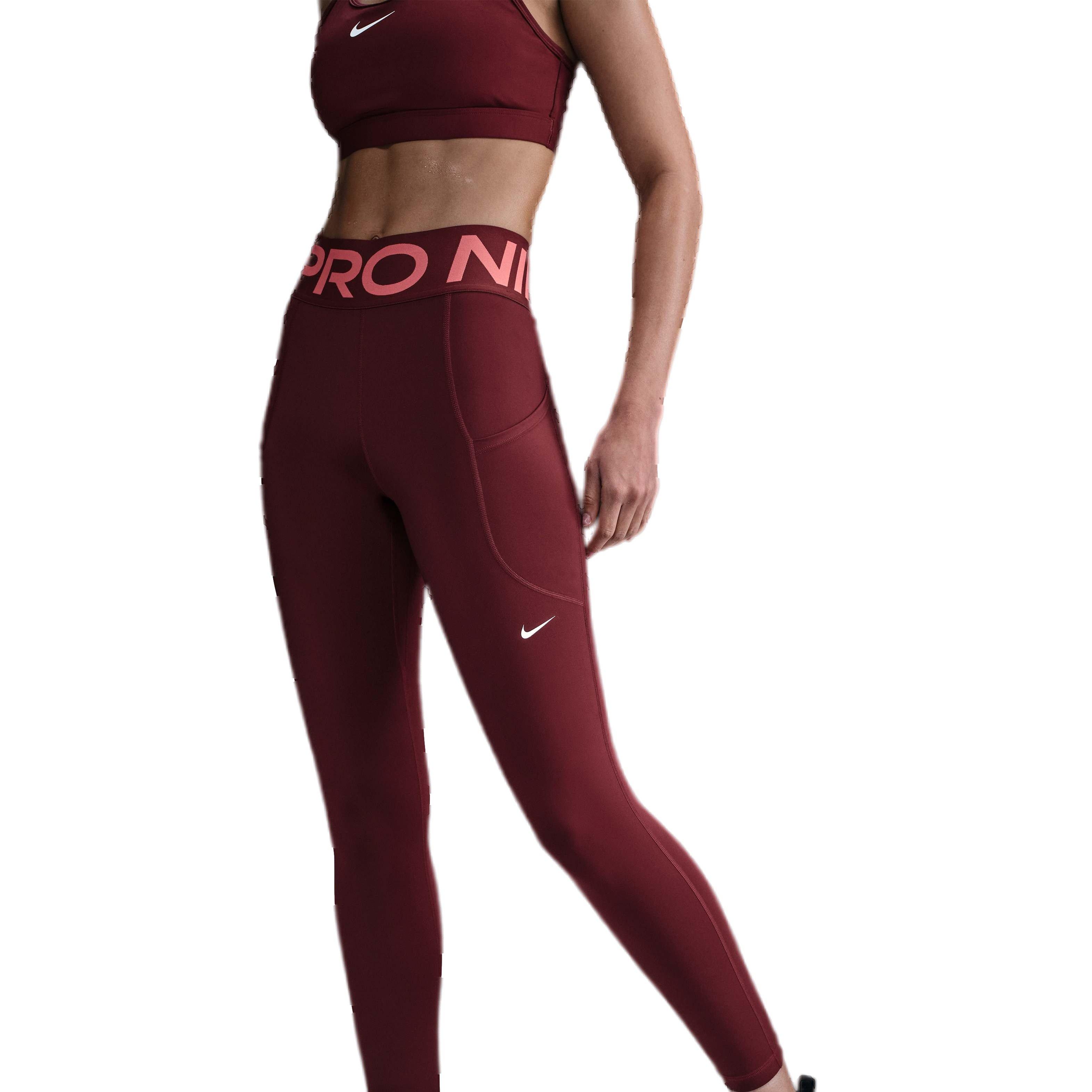 Nike Women's Pro Sculpt High-Waisted 7/8 Leggings with Pockets - Red - RED Thumbnail View 3