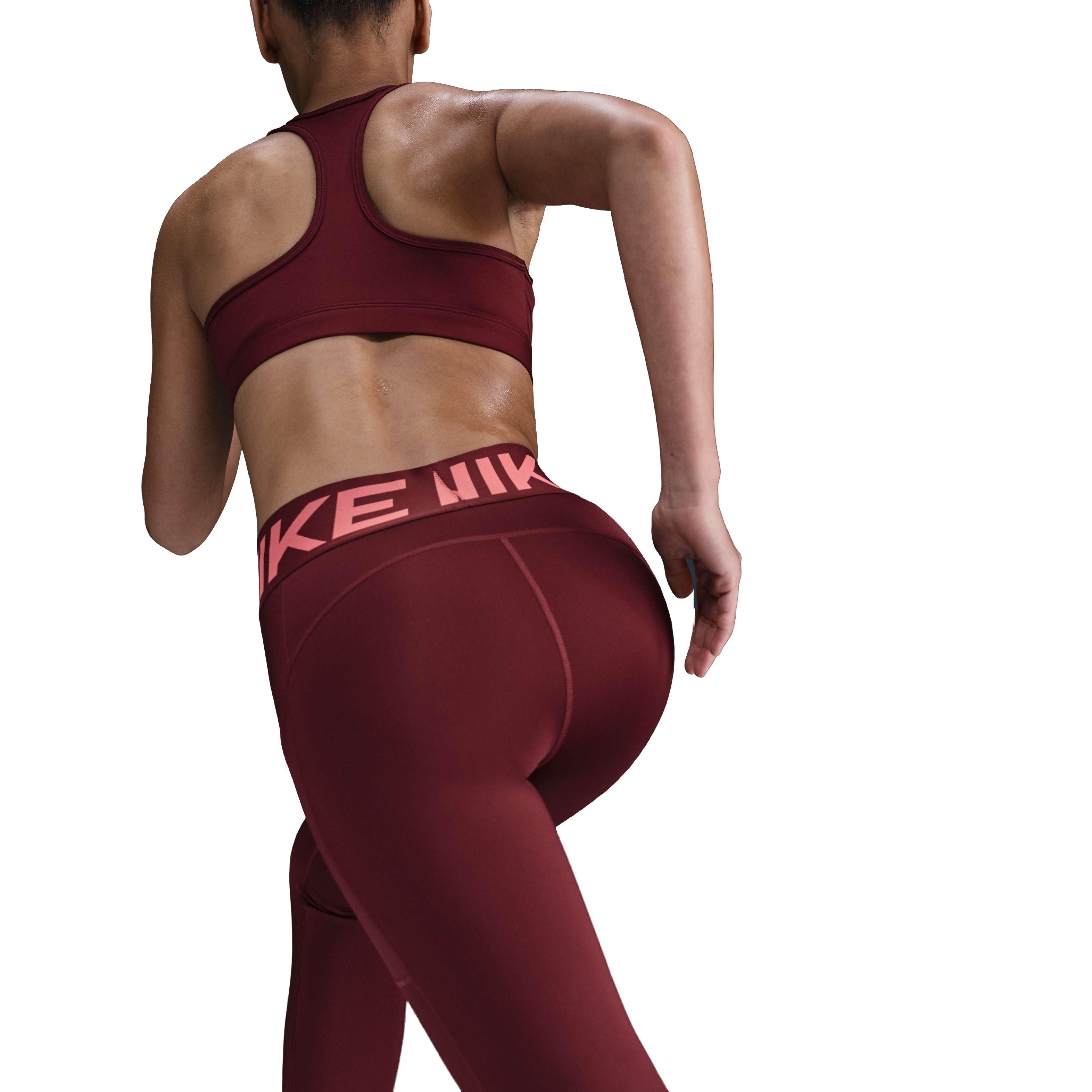 Nike Women's Pro Sculpt High-Waisted 7/8 Leggings with Pockets - Red - RED Thumbnail View 4