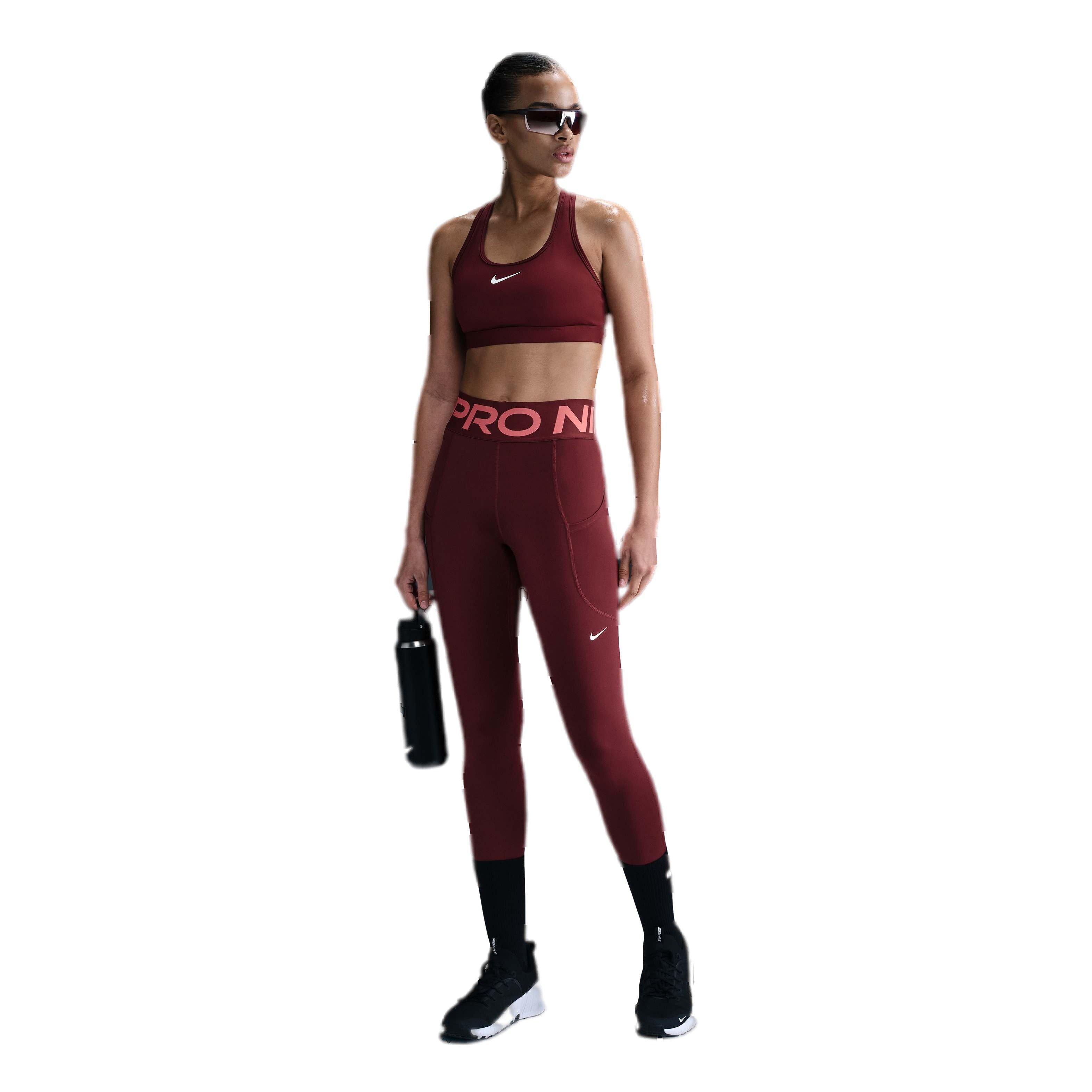 Nike Women's Pro Sculpt High-Waisted 7/8 Leggings with Pockets - Red