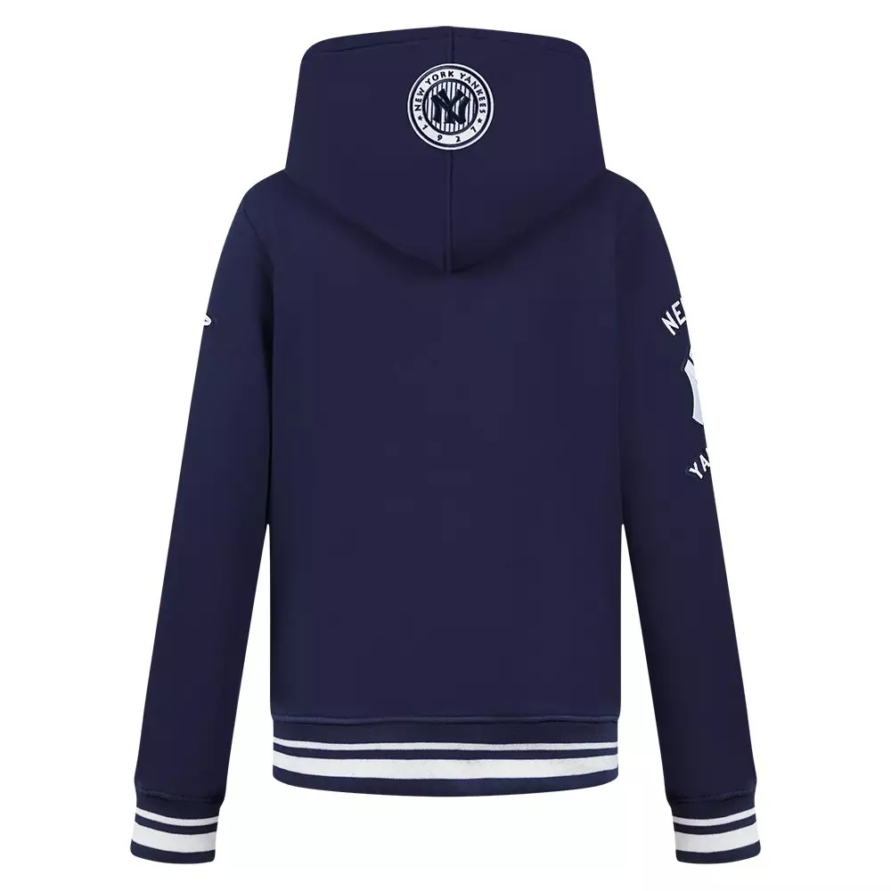 Pro Standard Big Boys' MLB New York Yankees Retro Classic Fleece Rib PO Hoodie -Navy - NAVY