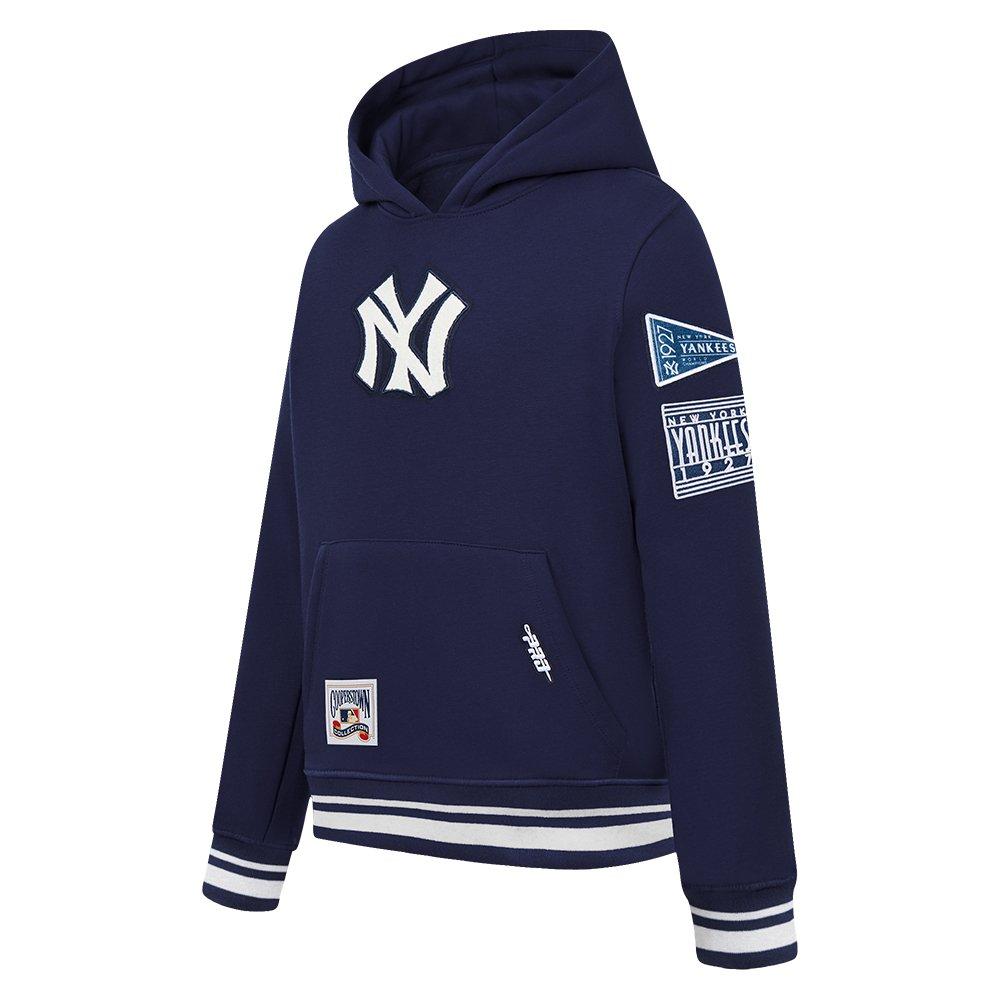 Pro Standard Big Boys' MLB New York Yankees Retro Classic Fleece Rib PO Hoodie - Navy - NAVY Thumbnail View 3