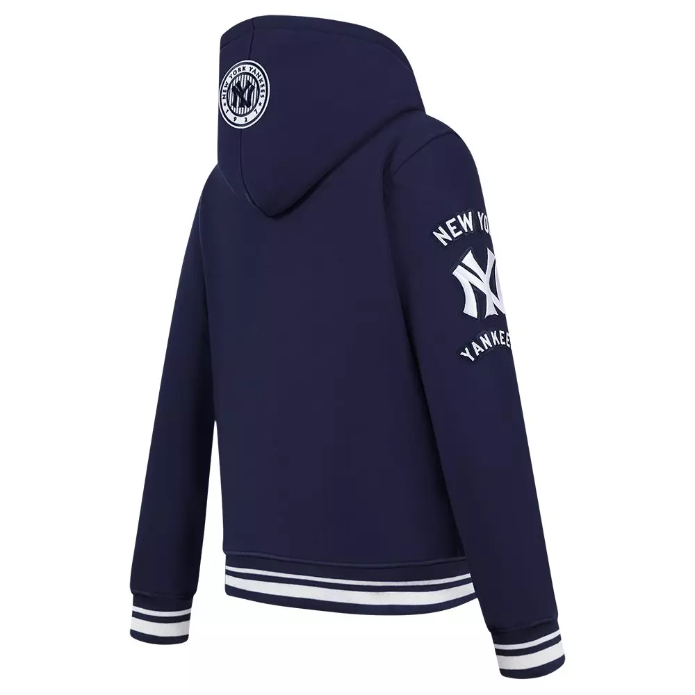 Pro Standard Big Boys' MLB New York Yankees Retro Classic Fleece Rib PO Hoodie - Navy - NAVY