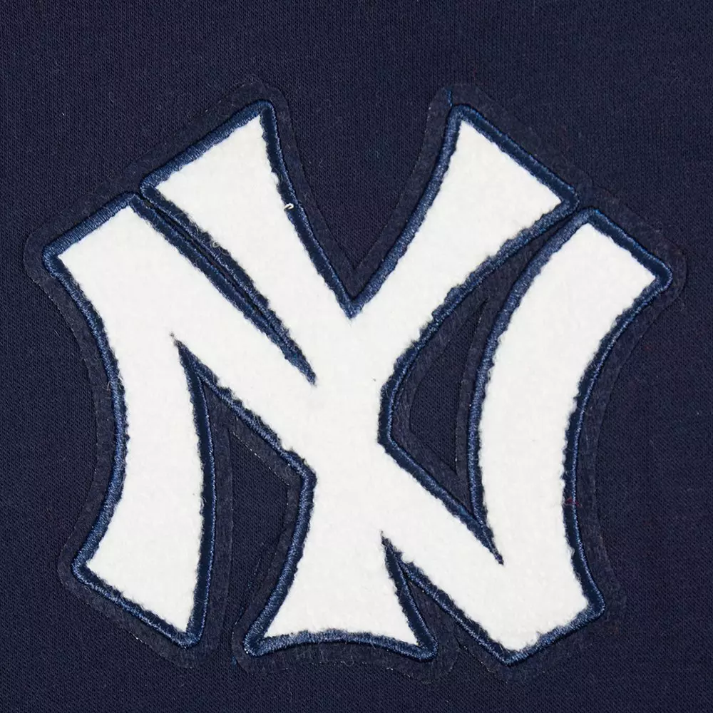 Pro Standard Big Boys' MLB New York Yankees Retro Classic Fleece Rib Po Hoodie -Navy - NAVY