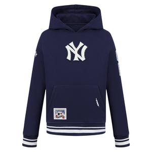 Pro Standard Big Boys' MLB New York Yankees Retro Classic Fleece Rib Po Hoodie -Navy