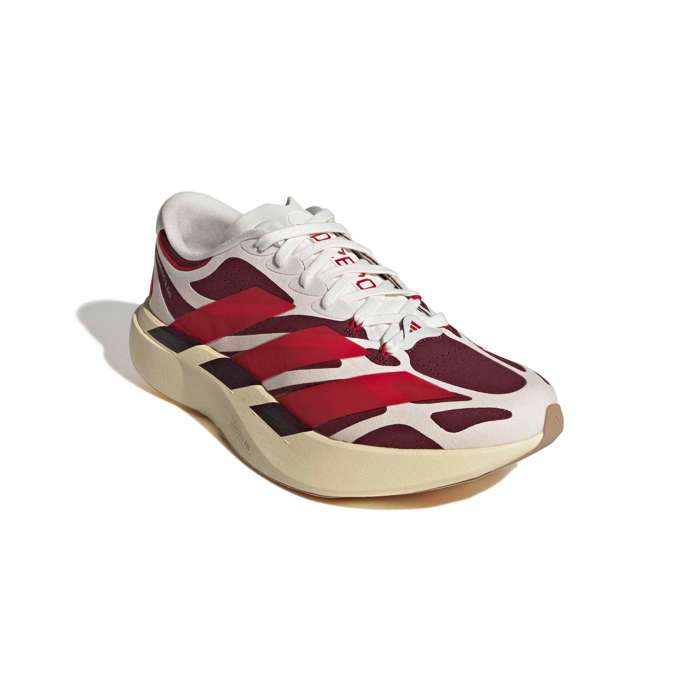 adidas Adizero EVO SL EXO Suede "Off White/Better Scarlet/Maroon" Men's Running Shoe - OFF WHITE/SCARLET/MAROON