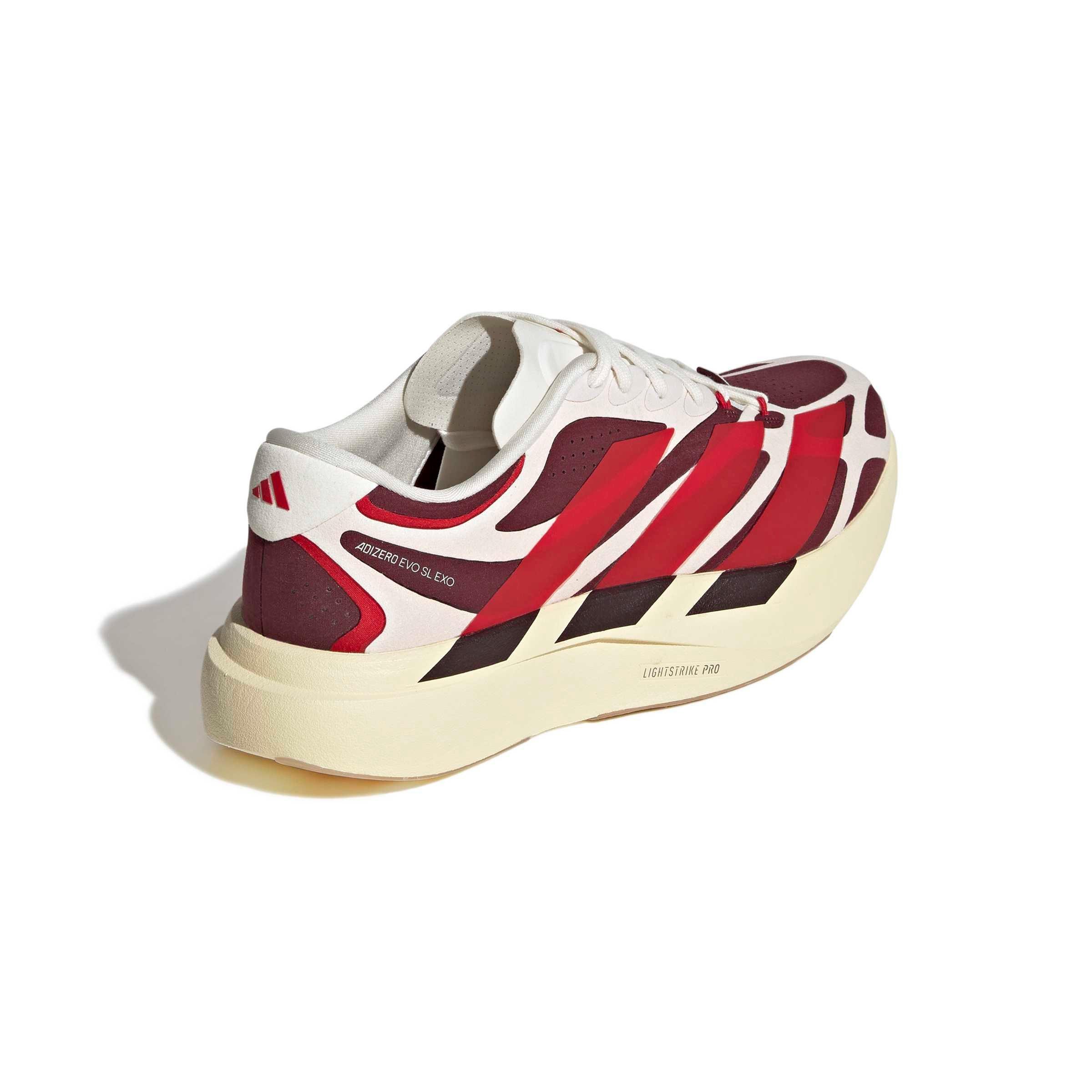 adidas Adizero EVO SL EXO Suede "Off White/Better Scarlet/Maroon" Men's Running Shoe - OFF WHITE/SCARLET/MAROON