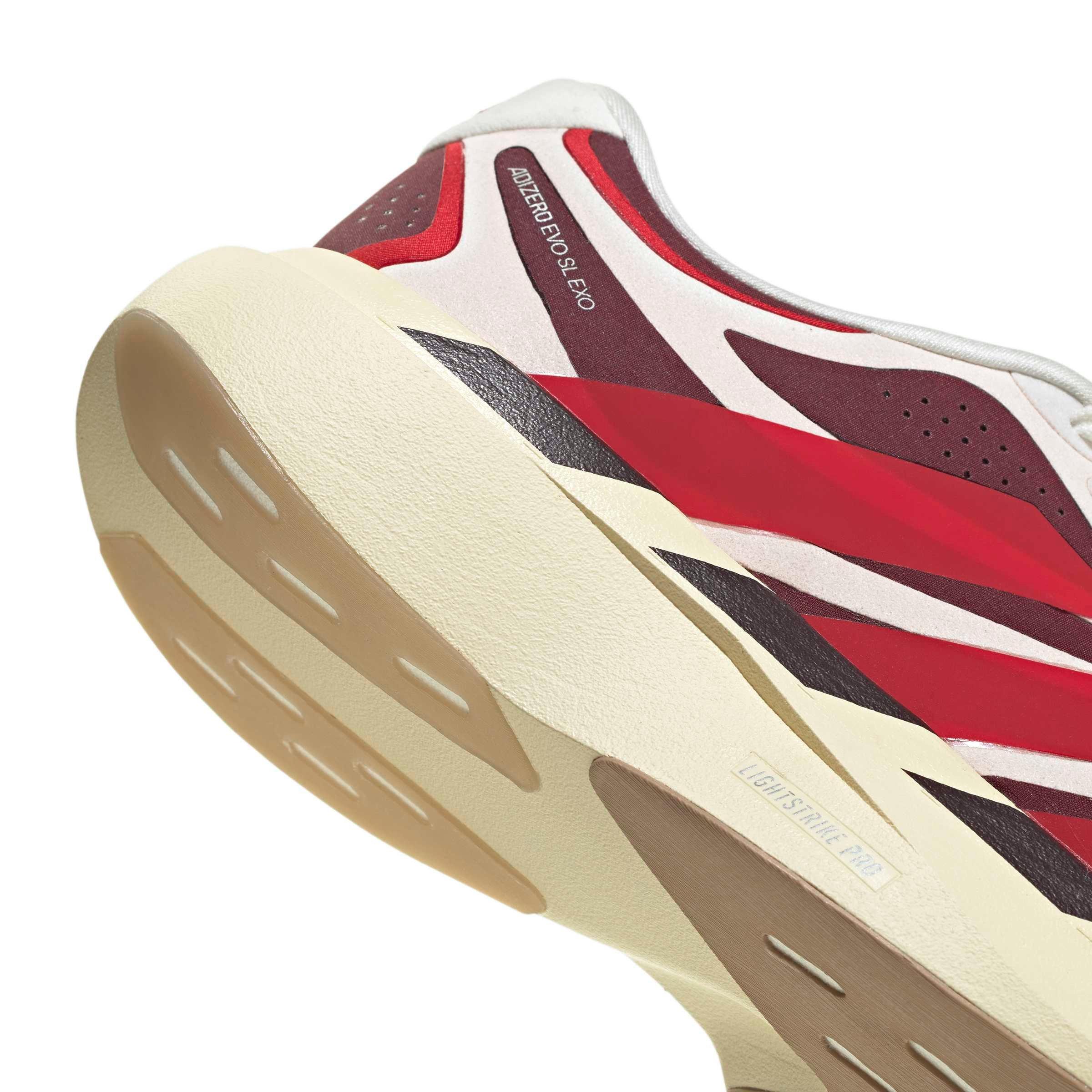 adidas Adizero EVO SL EXO Suede "Off White/Better Scarlet/Maroon" Men's Running Shoe - OFF WHITE/SCARLET/MAROON