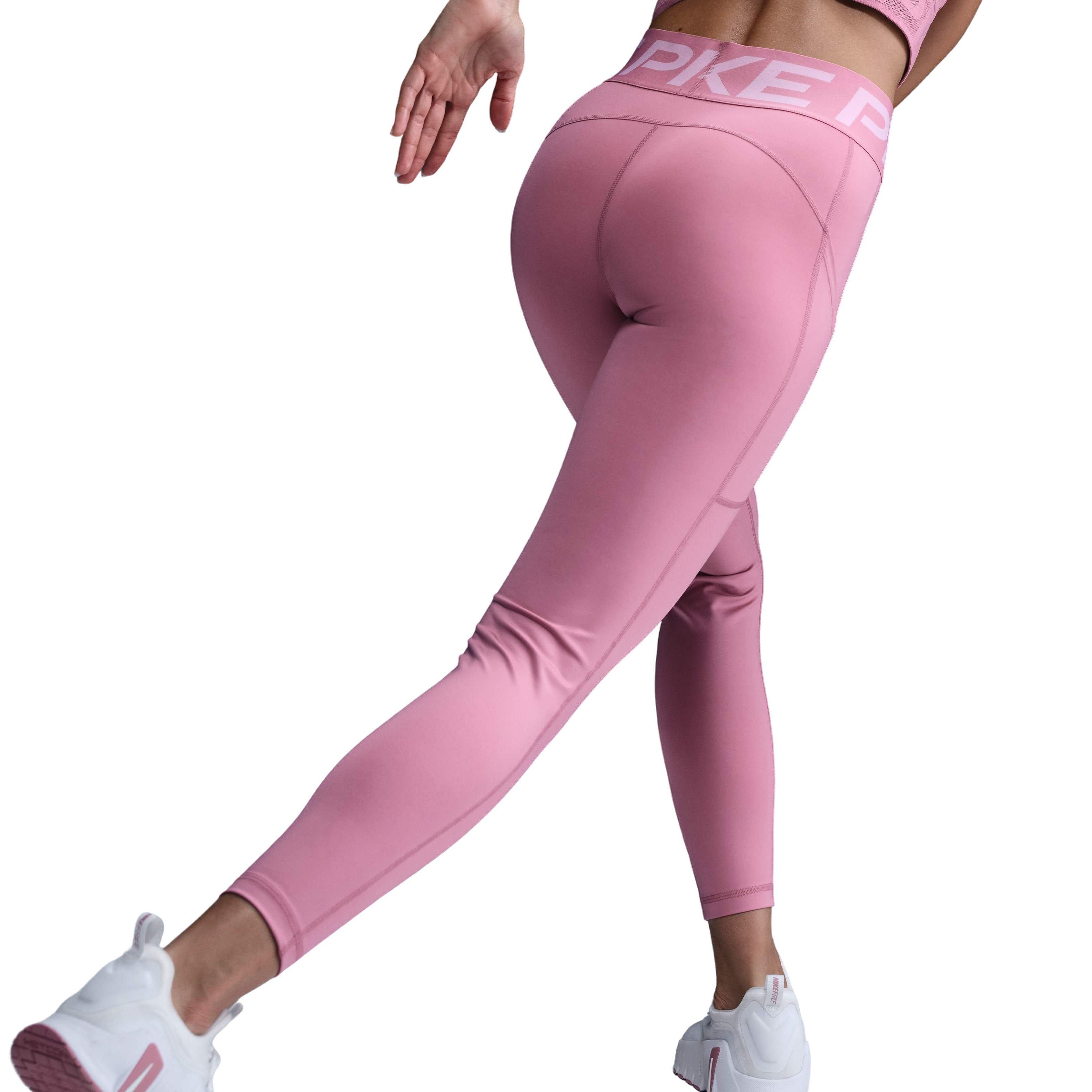 Nike Pro Sculpt Women's Pink High-Waisted 7/8 Leggings with Pockets