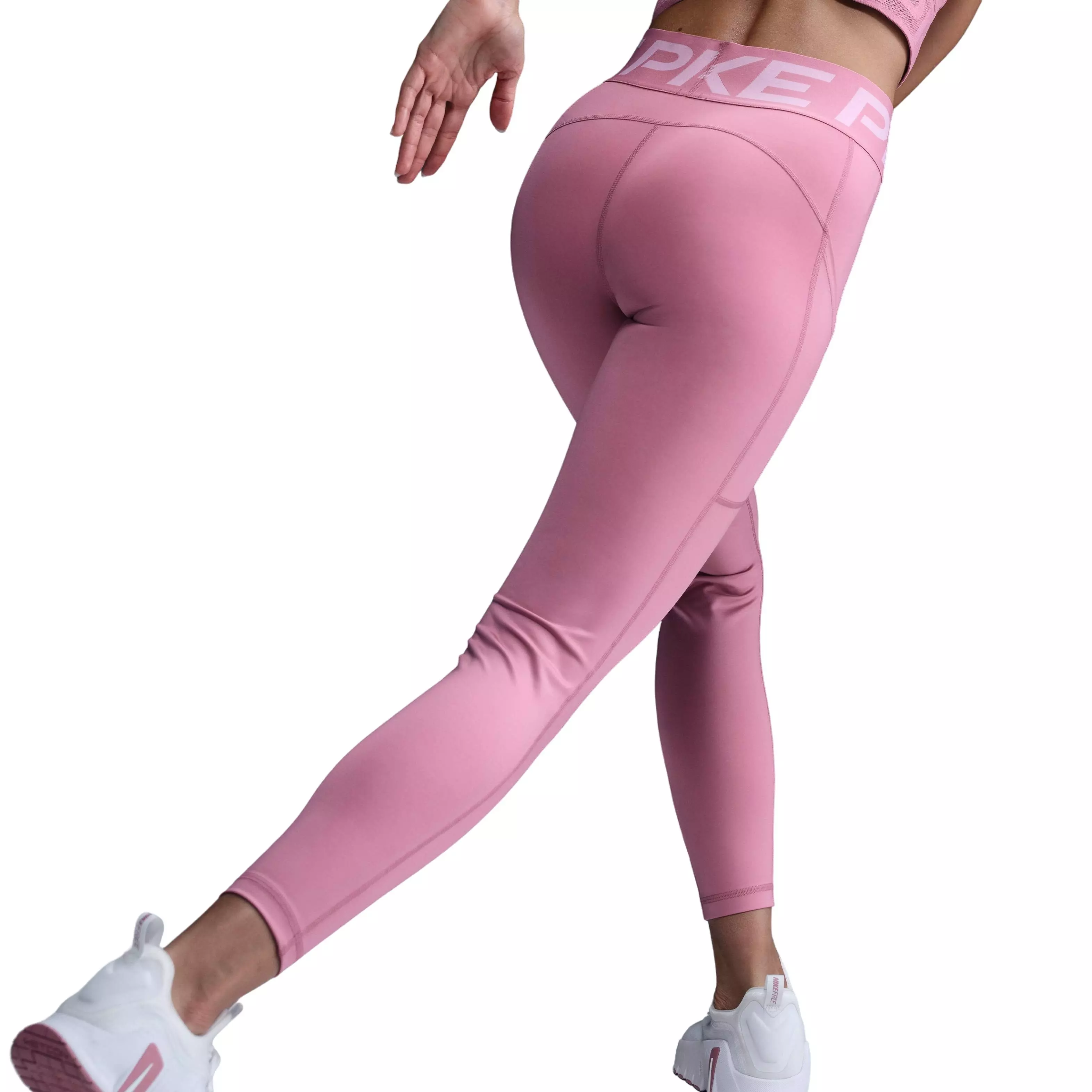 Nike Women's Pro Sculpt High-Waisted 7/8 Leggings with Pockets - Pink - PINK