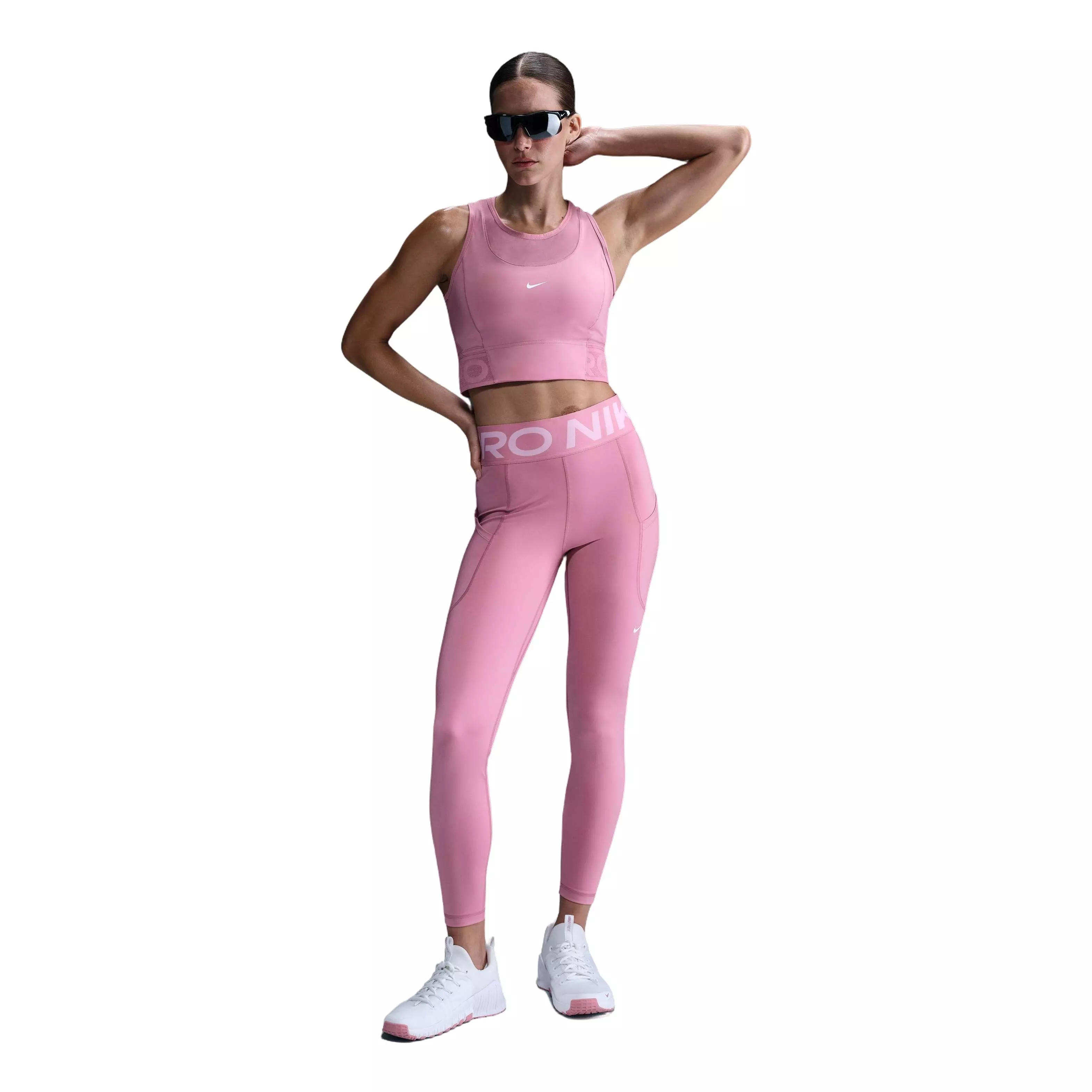 Nike Women's Pro Sculpt High-Waisted 7/8 Leggings with Pockets - Pink - PINK