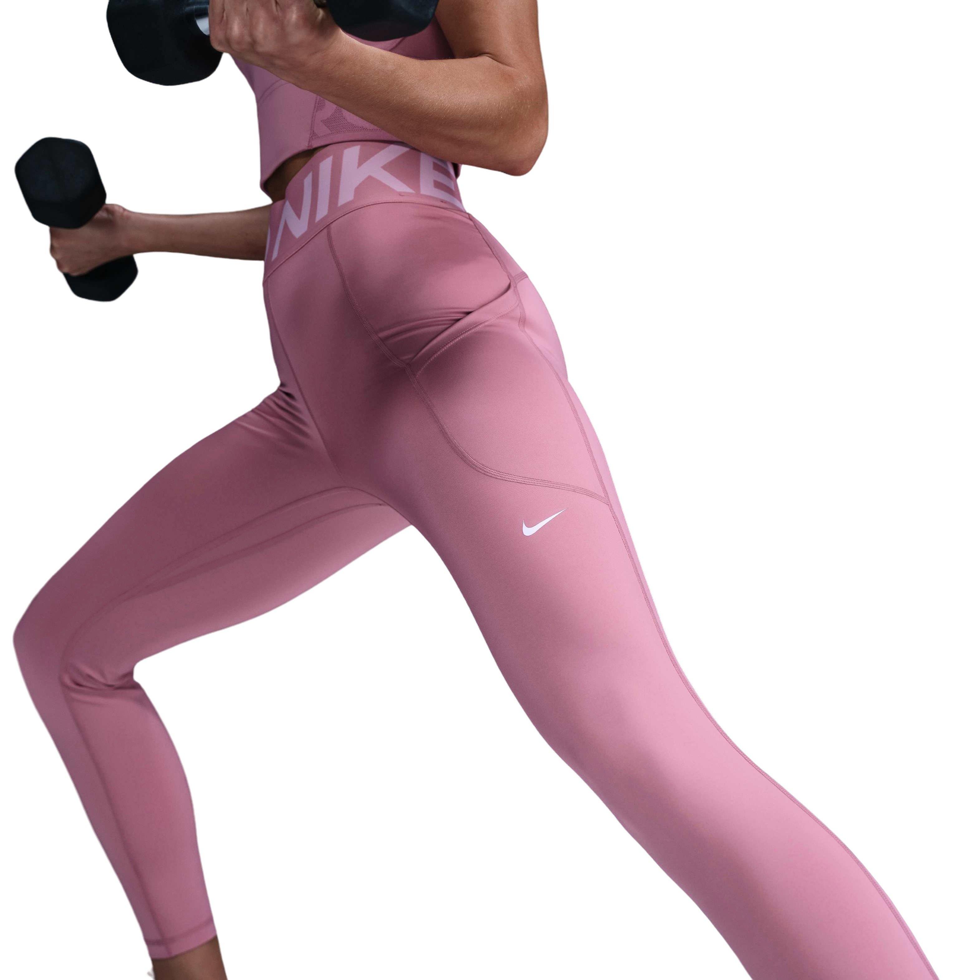 Nike Pro Sculpt Women's Pink High-Waisted 7/8 Leggings with Pockets